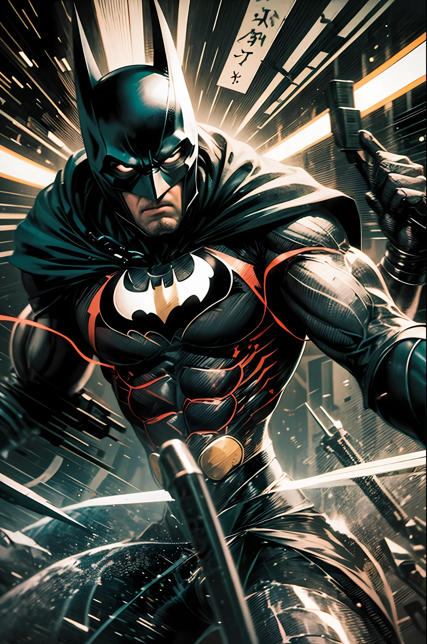 batman in a battle against Yakuza Ninjas, 64k, --auto --s2