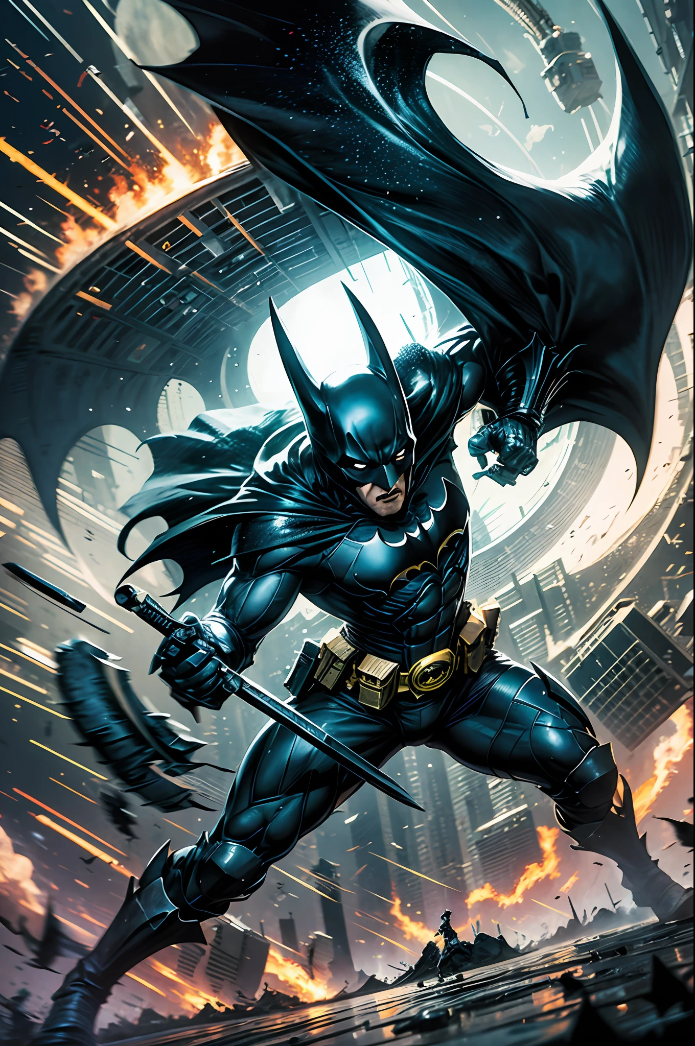 batman in a battle against Yakuza Ninjas, 64k, --auto --s2