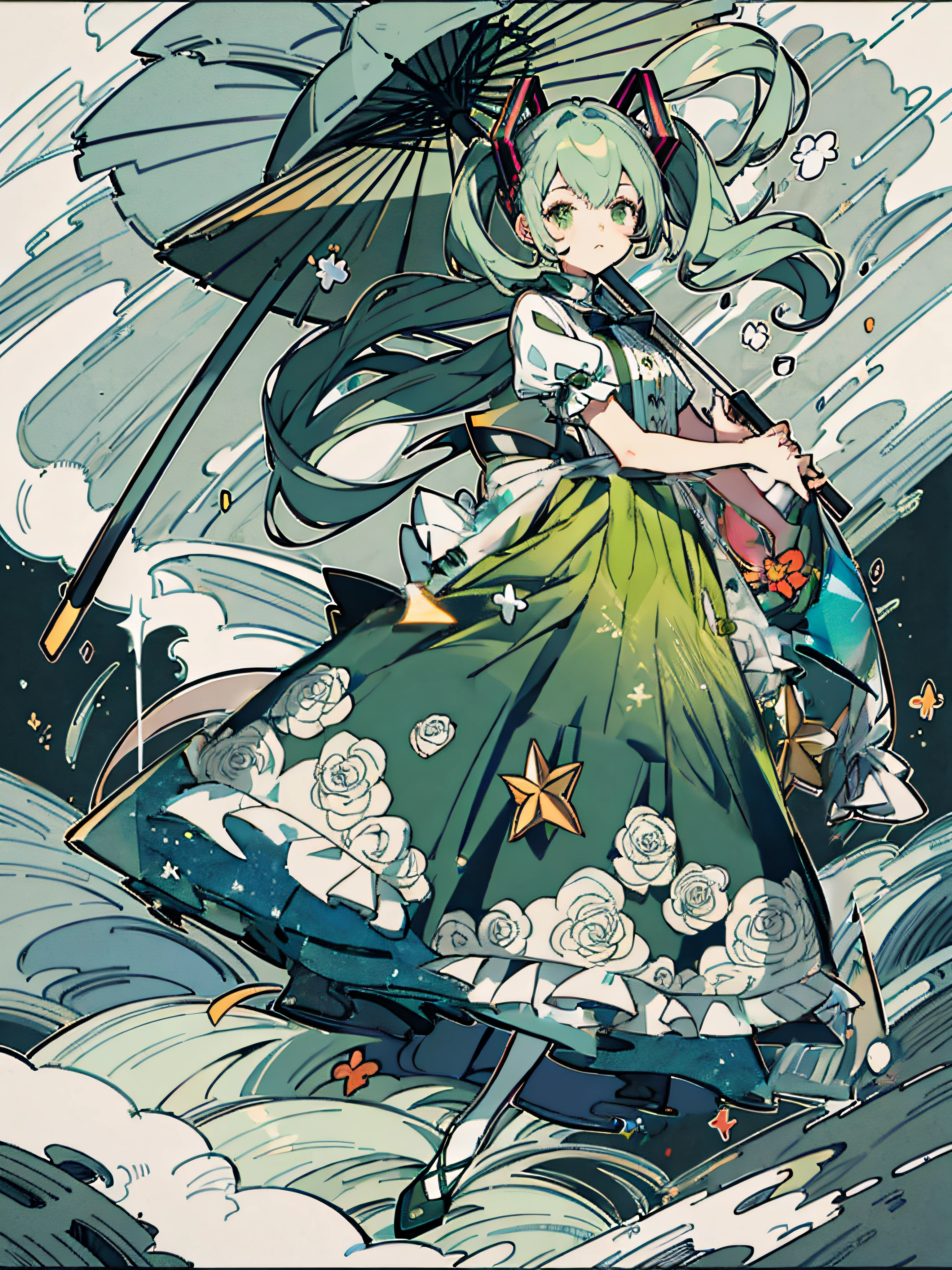 green skirt