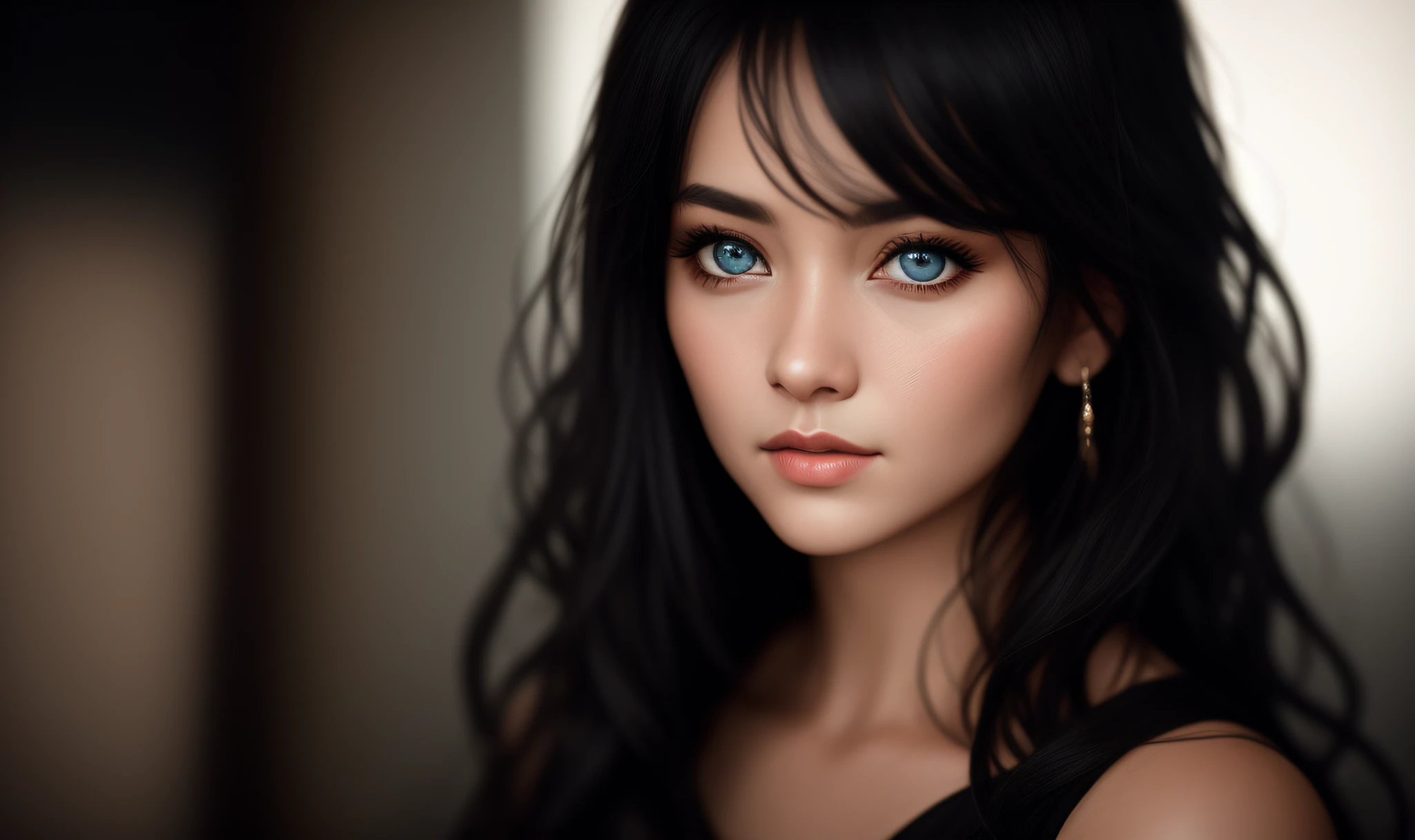 Masterpiece, absurdres,award winning photo, extremely detailed, amazing, fine detail, extremely detailed eyes and face, by lee jeffries nikon d850 film stock photograph 4 kodak portra 400 camera f1.6 lens rich colors hyper realistic lifelike texture dramatic lighting unrealengine trending on artstation cinestill 800 tungsten, beautiful esd_woman, long black hair, posing for a picture ,perfect esd_face, perfect esd_body,