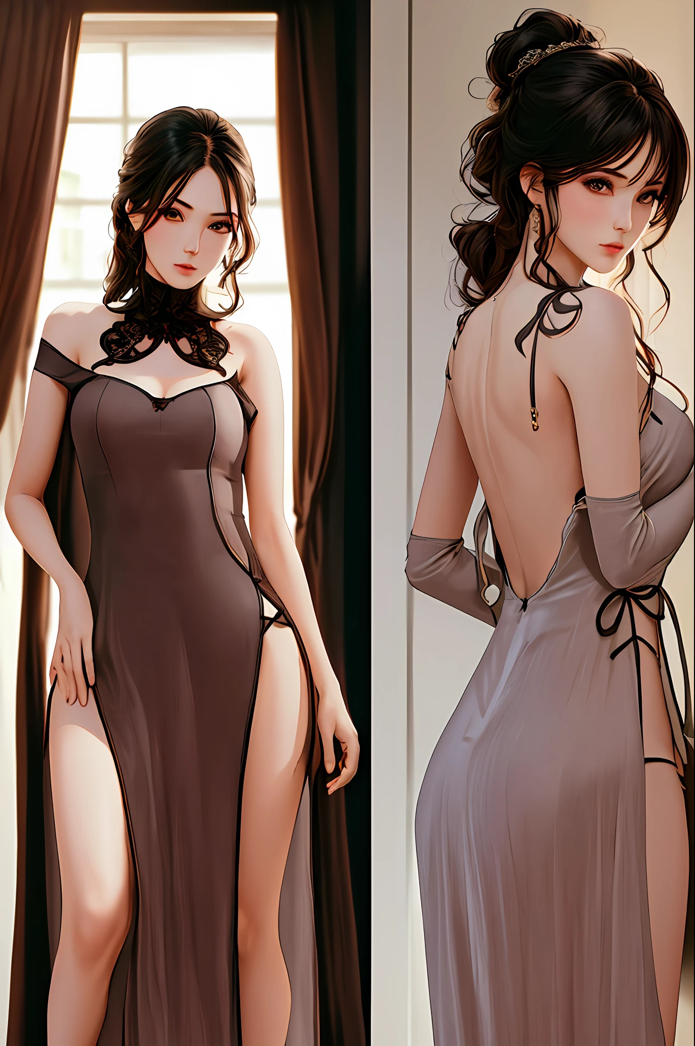 1girls, bridesmaid, pure face, (((((((undress dress))))))), detailed dress, fitting room, detailed face, detailed body, sexy, realism,, photorealistic, ultra detailed