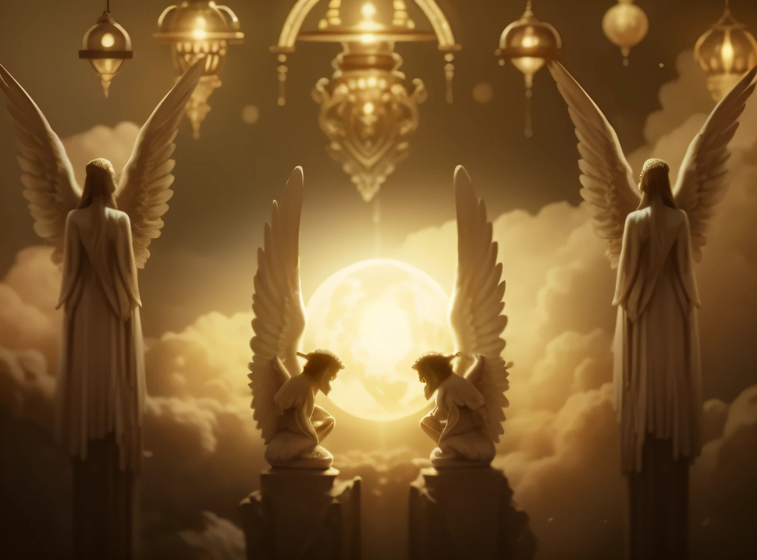 4 angels, hd, around the earth, ultrarealistic --auto