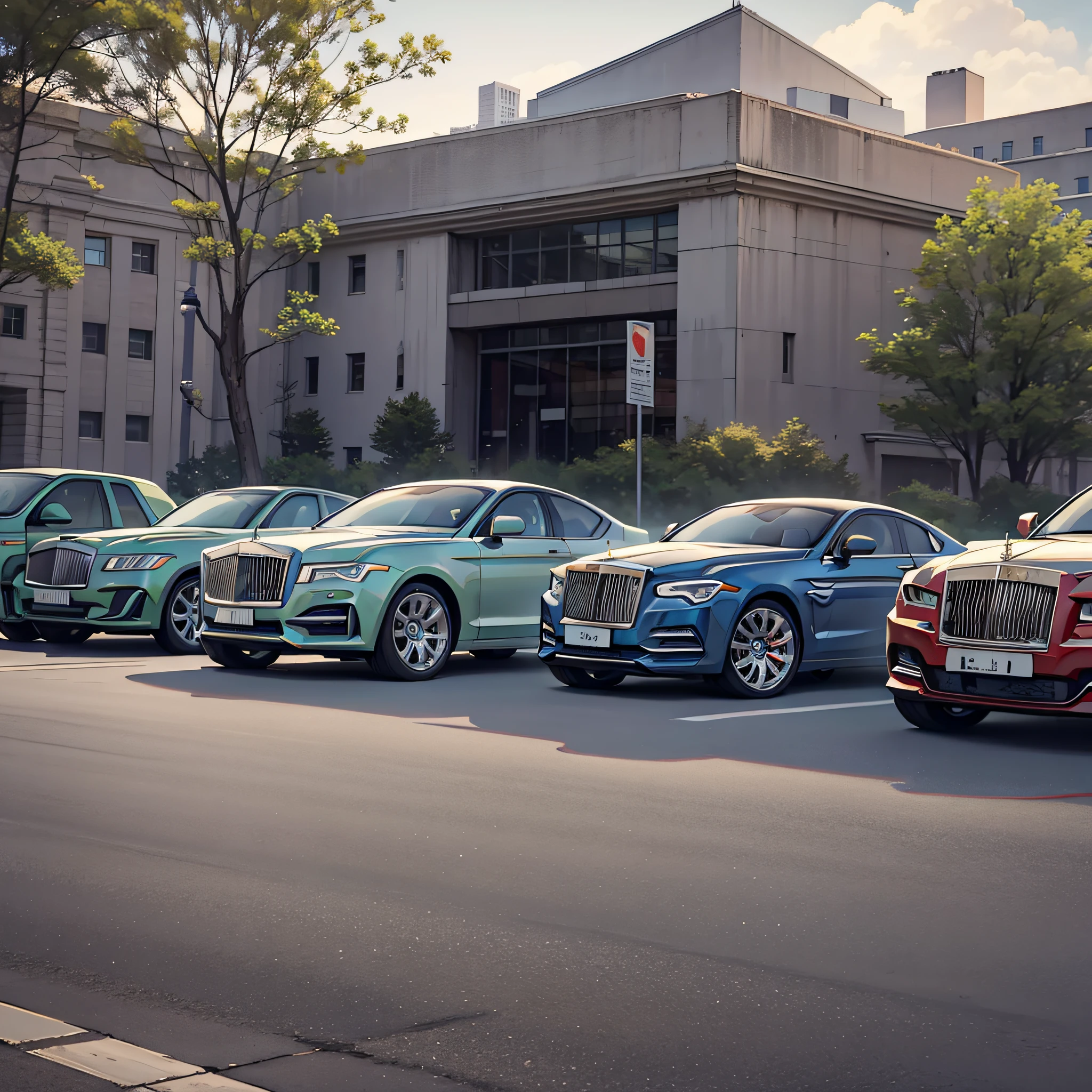 At the entrance of the community, many Rolls-Royces lined up in a line