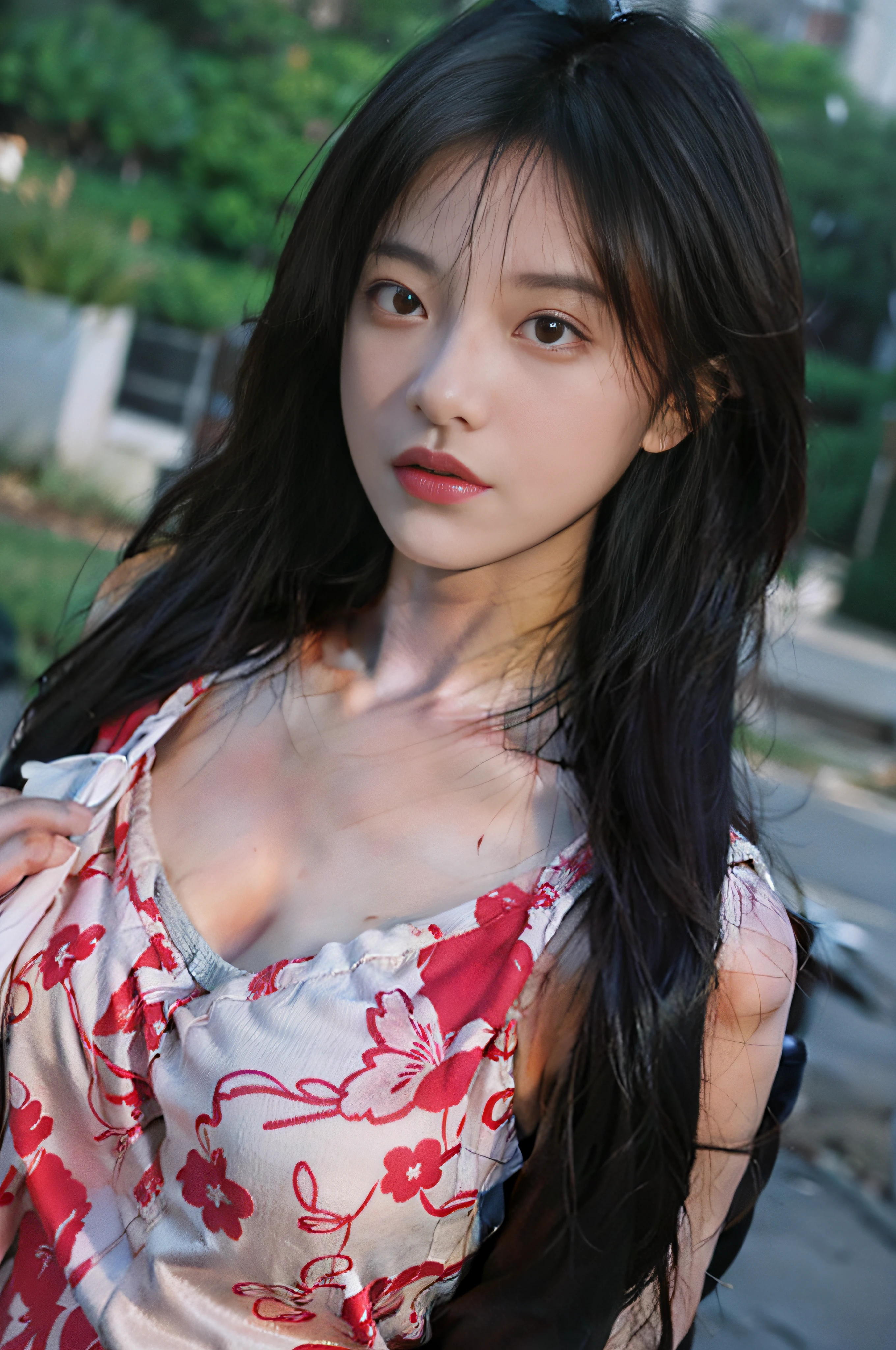 8K, Best Quality, Obra-prima, resoulution Ultra High Resolution, (Realistic: 1.4), RAW Photo, (True Skin Texture: 1.3), (Film Grain: 1.3), (Selfie Angle), 1 gal girl, Beautiful eyes and face details, Obra-prima, Best Quality T, Close-up, Upper body, Nice eyes, Good nose,