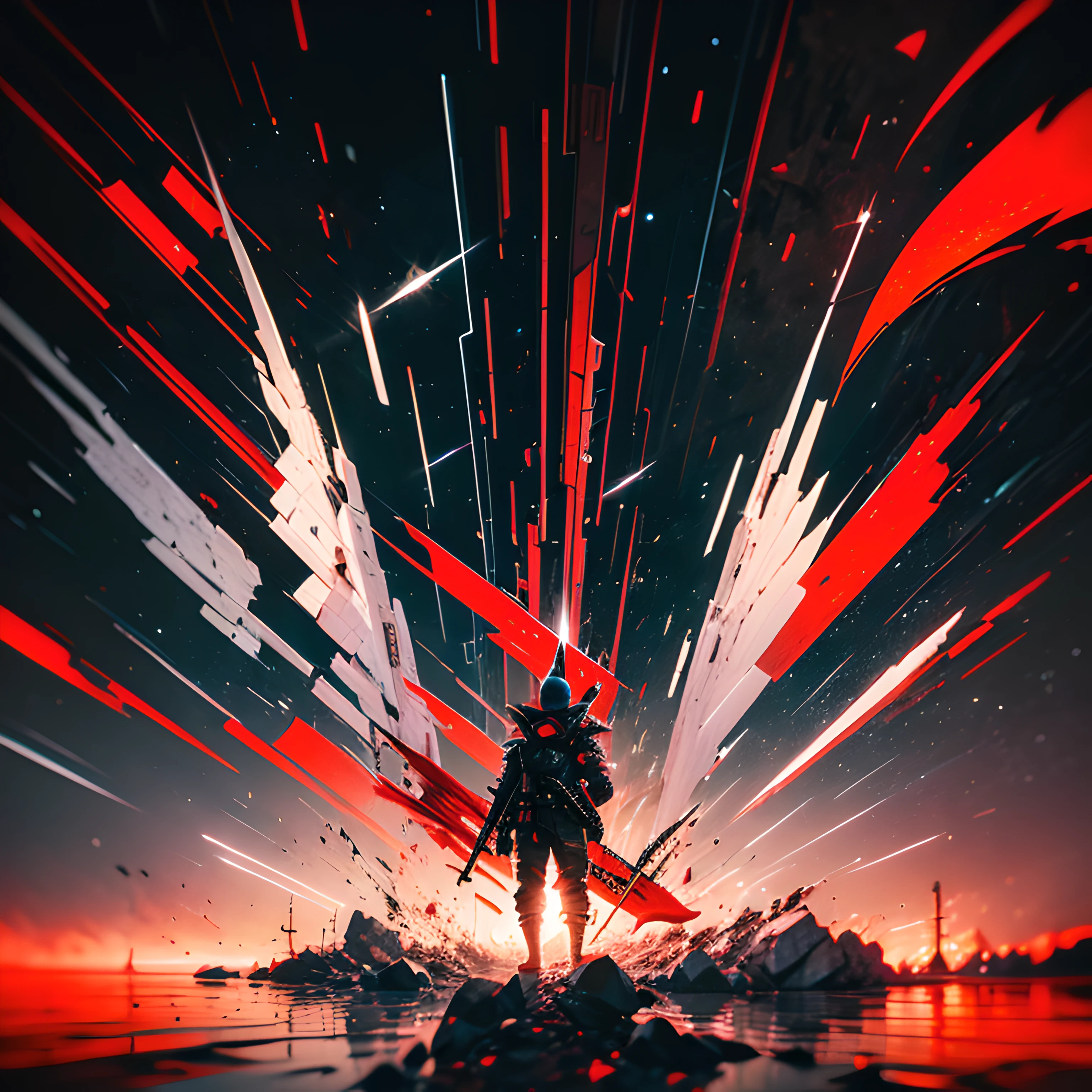 Abstract 4K wallpaper in red --auto