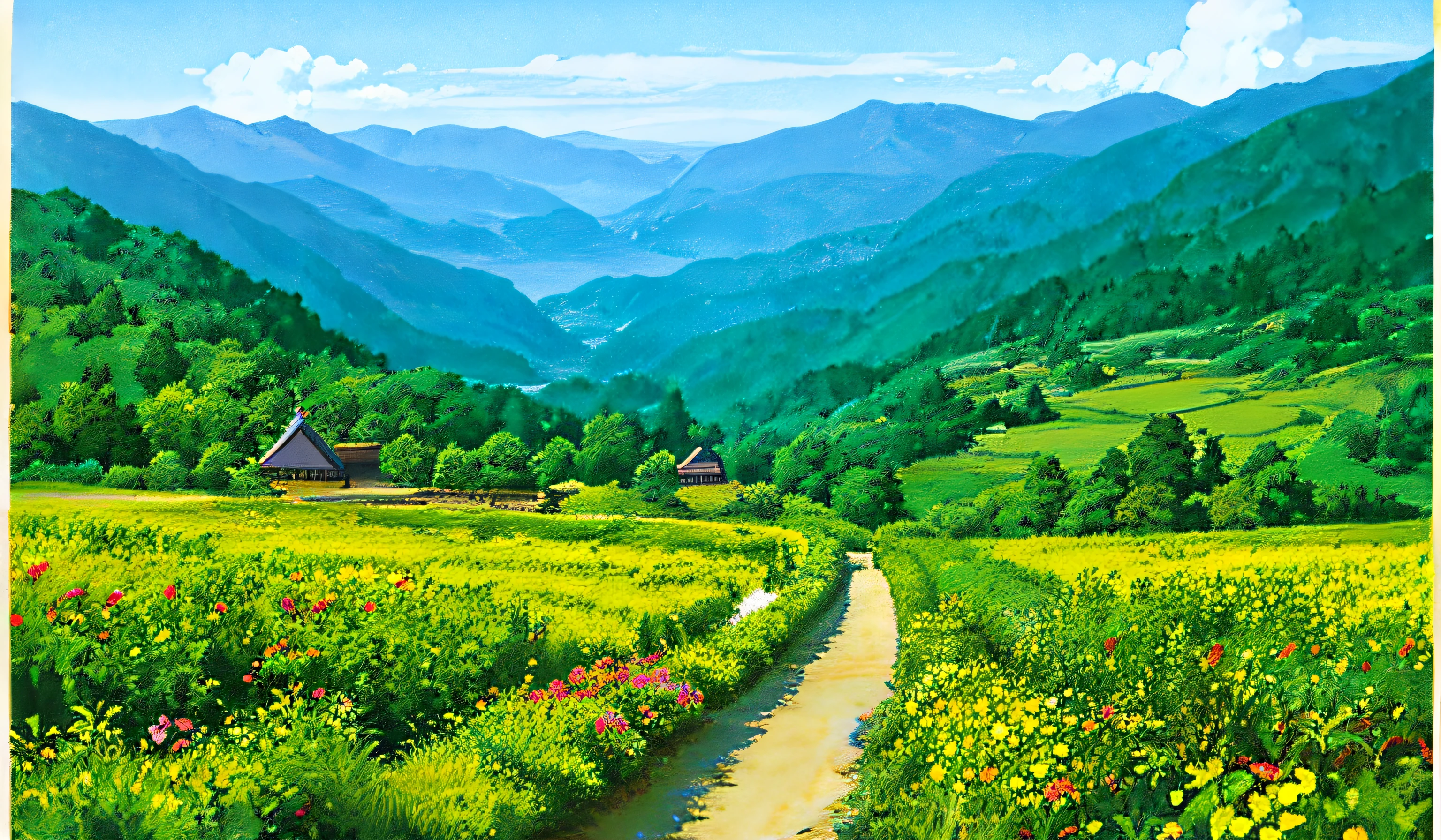 Hayao Miyazaki,Ghibli,Landscapes,High Mountains