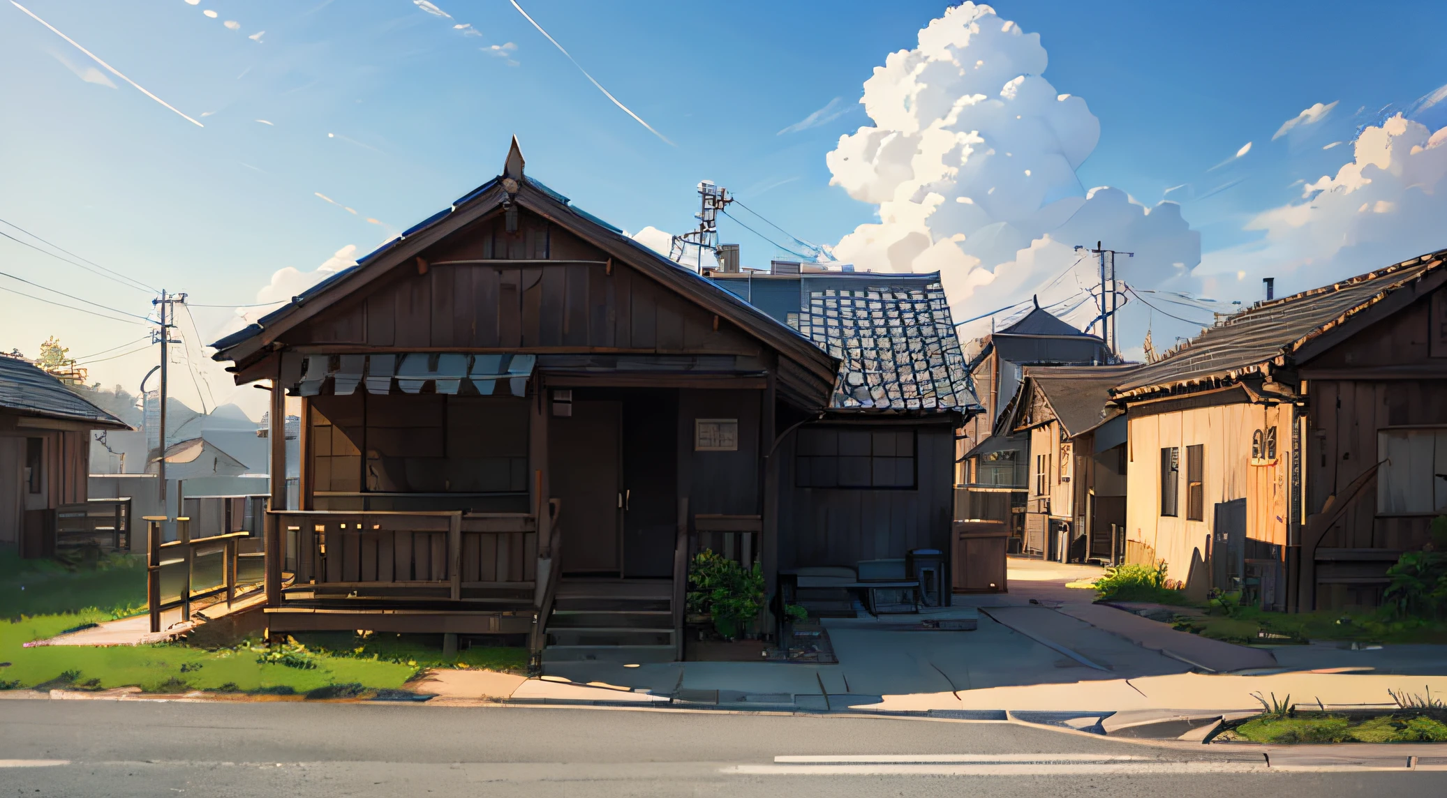 def create_scenario (Makoto Shinkai style):
name = input("hut: ")
Description = Input("Front Hut, Road: ")
location = input("a village: ") --auto