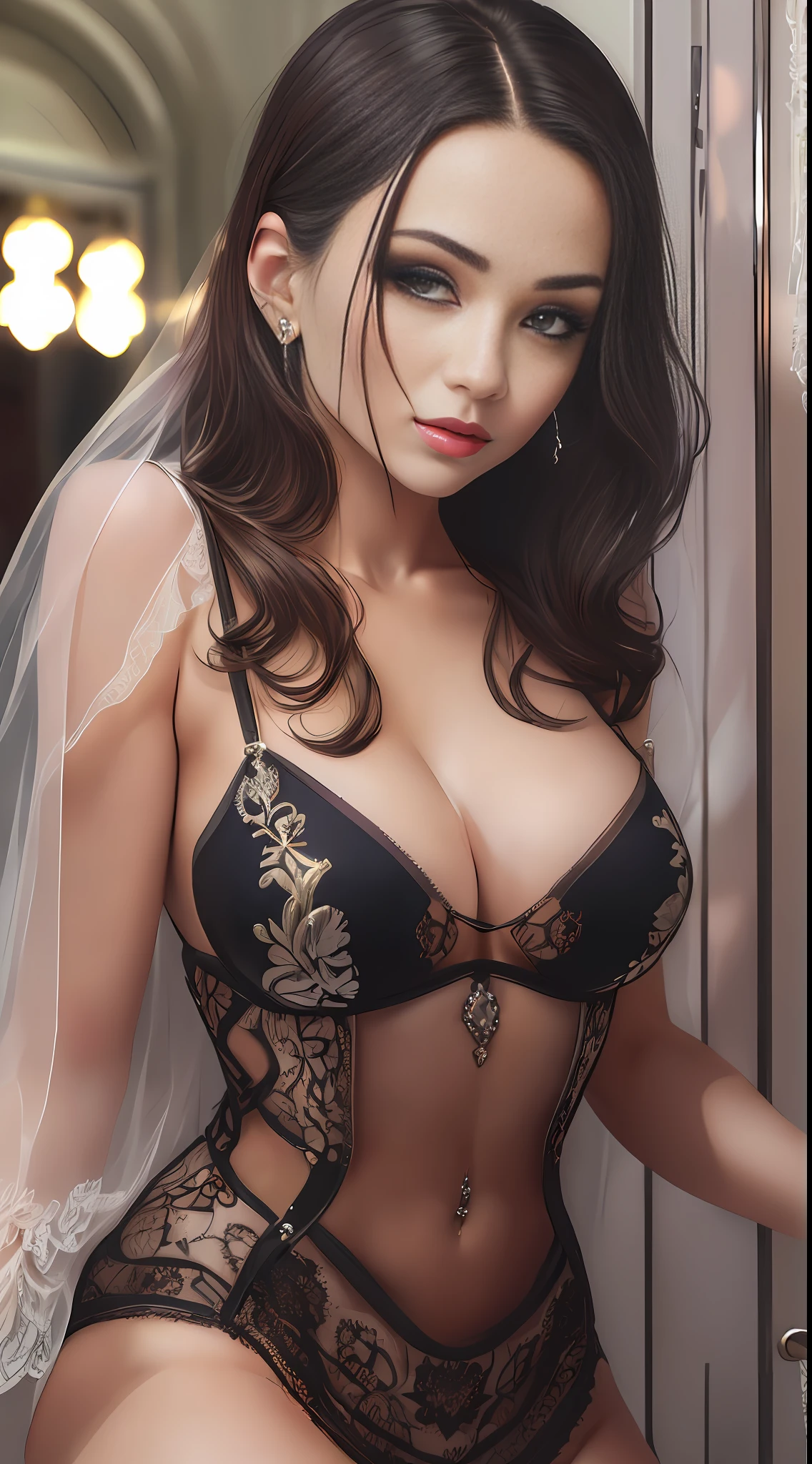 1 beautiful woman, bridesmaid, pure face, (((((((undress dress)))))), detailed dress, fitting room, detailed face, detailed body, sexy, realism,, photorealistic, ultra detailed