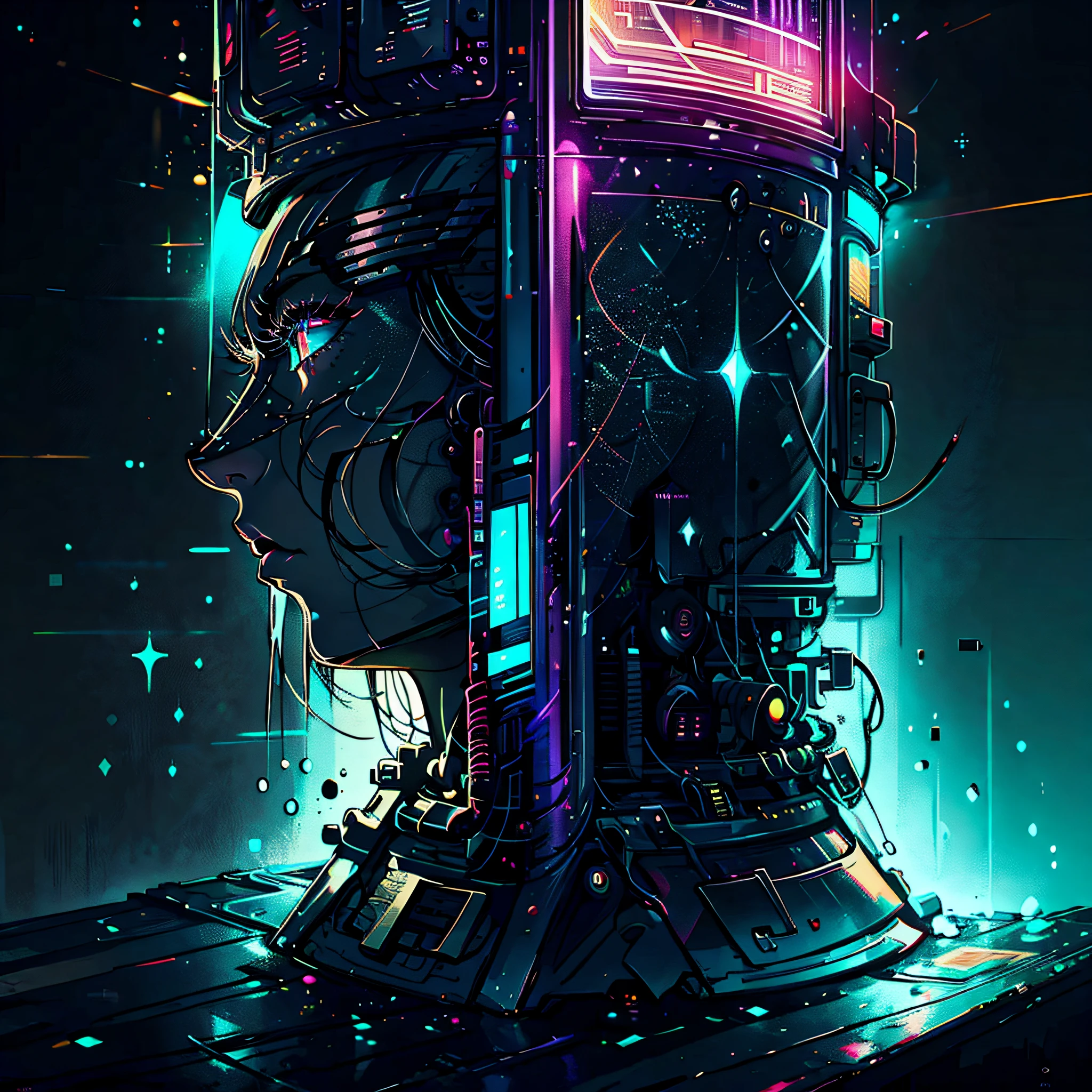 (Book cover) (masterpiece), (highest quality), (official art, highly detailed CG Unity 8k wallpaper), (very detailed), create the cover of the novel "Quantum Trader". Consider the following key concepts: quantum computer, day trader, day trading, desire, temperance, quantum mechanics, domination, self-loss. The cover page should include elements that visually represent these concepts. Be creative in your choice of coloring and imagery to emphasize the theme of the story. Also include the title "Quantum Trader" on the cover.