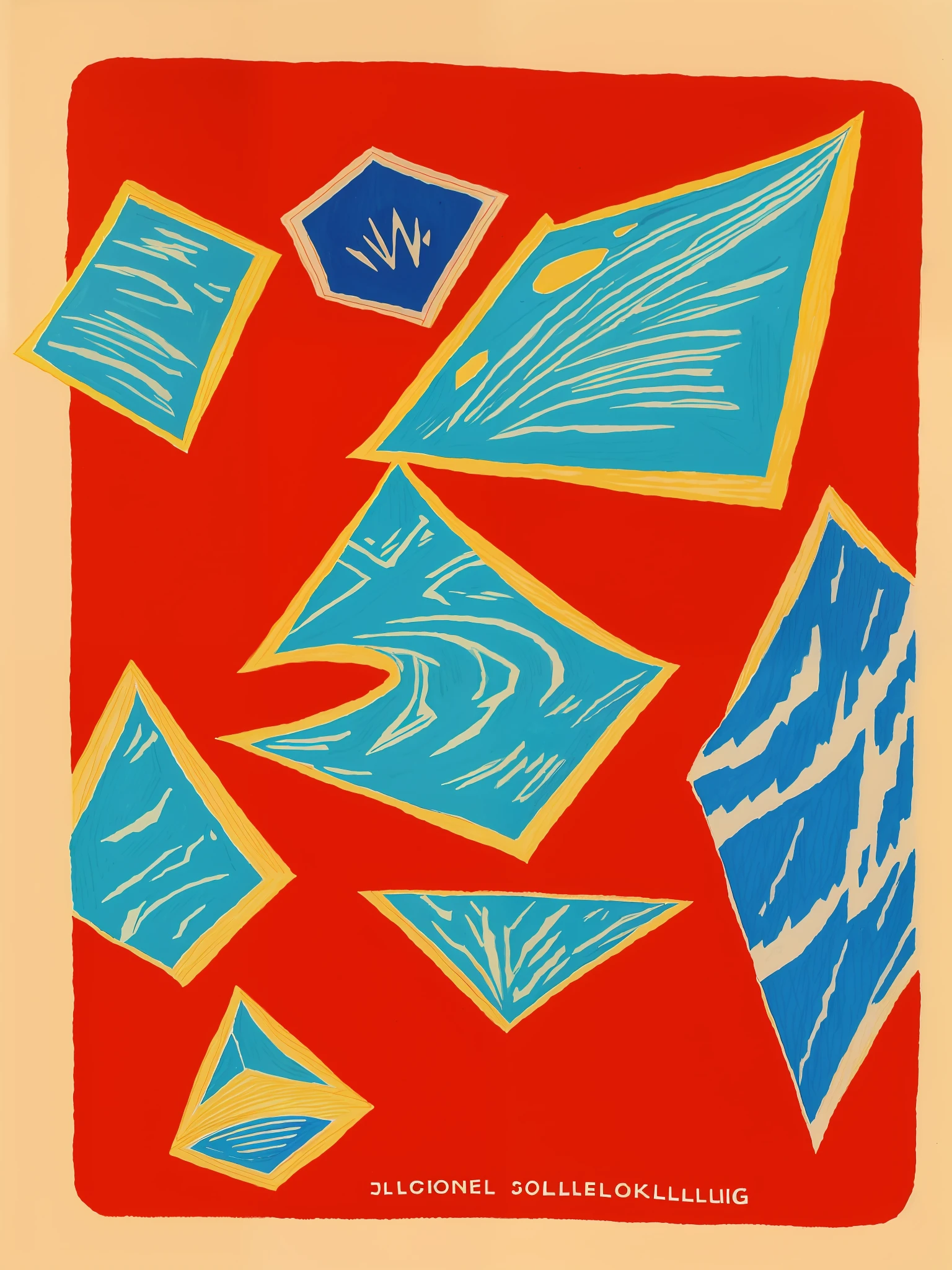 a drawing of a person sitting on a wooden floor with a red and blue background, crayon on paper, in style of stanley donwood, pen on paper, inspired by Louise Bourgeois, inspired by Rockwell Kent, colored ink drawing, style of stanley donwood, colored-pen drawing, ( ( colored pen ) ), found doodled in a sketchbook, pen painting