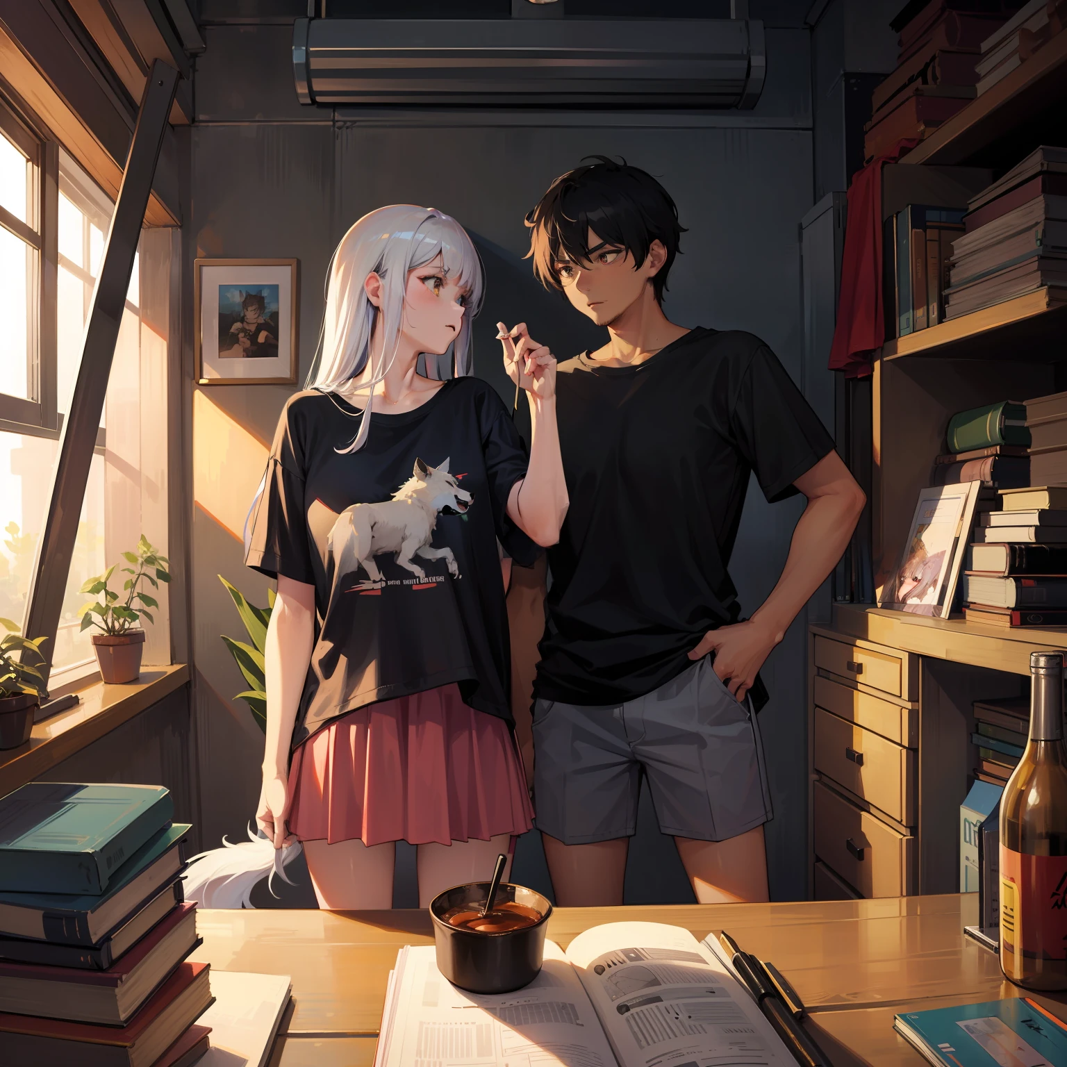 werewolves, dressed in T-shirts,