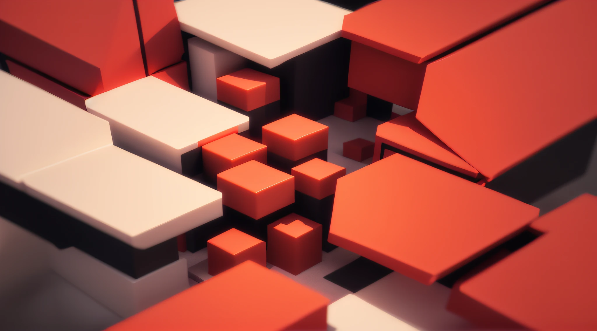 there are many red and white cubes in a pile, 3d abstract render overlayed, abstract blocks, rendered in cinema4d, rendered in cinema 4 d, abstract concept, stylized as a 3d render, geometric 3d render, geometric 3 d render, in style of 3d render, depicted as a 3 d render, abstract 3 d artwork