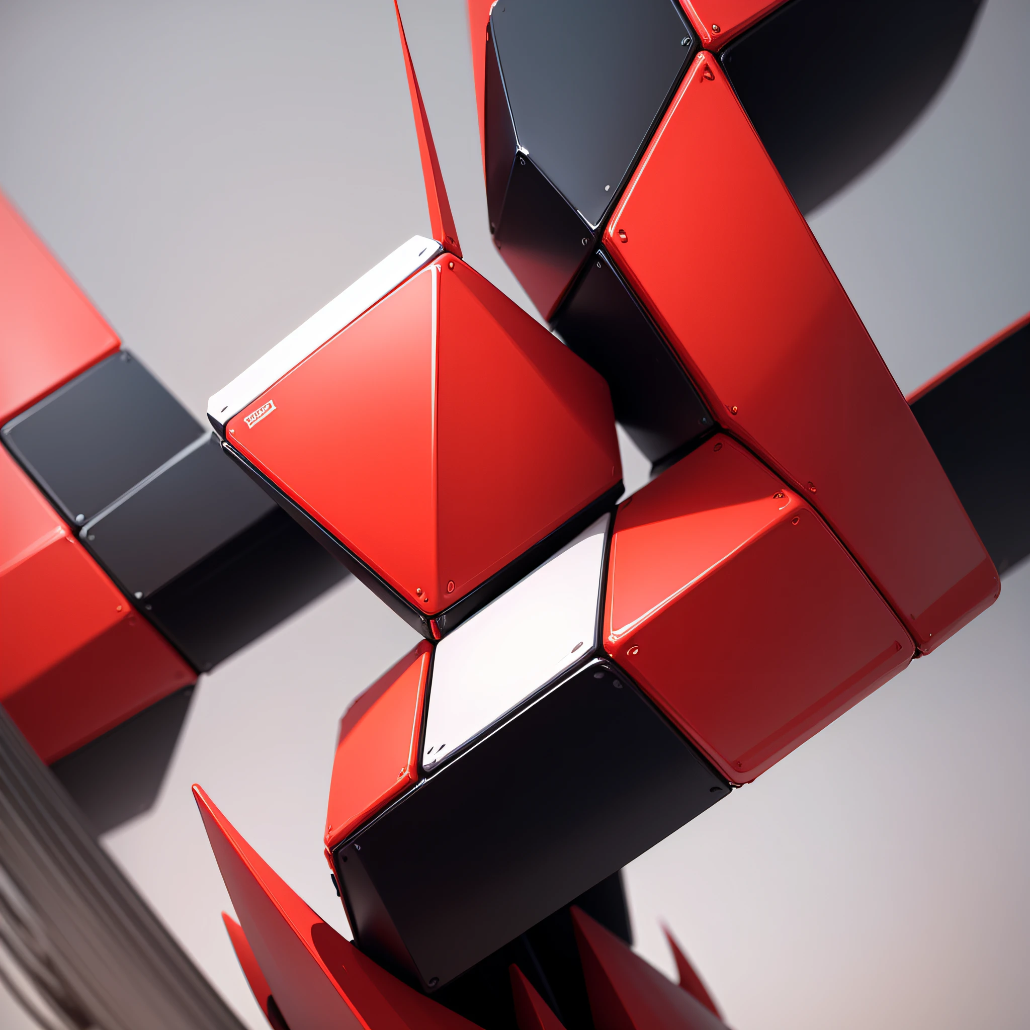 Red 4K wallpaper with abstracts in hexagons --auto