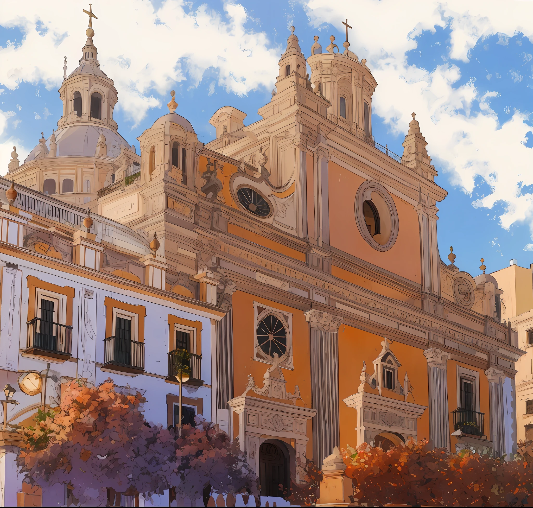 View of the Plaza de El Salvador in Seville, conf 0.9