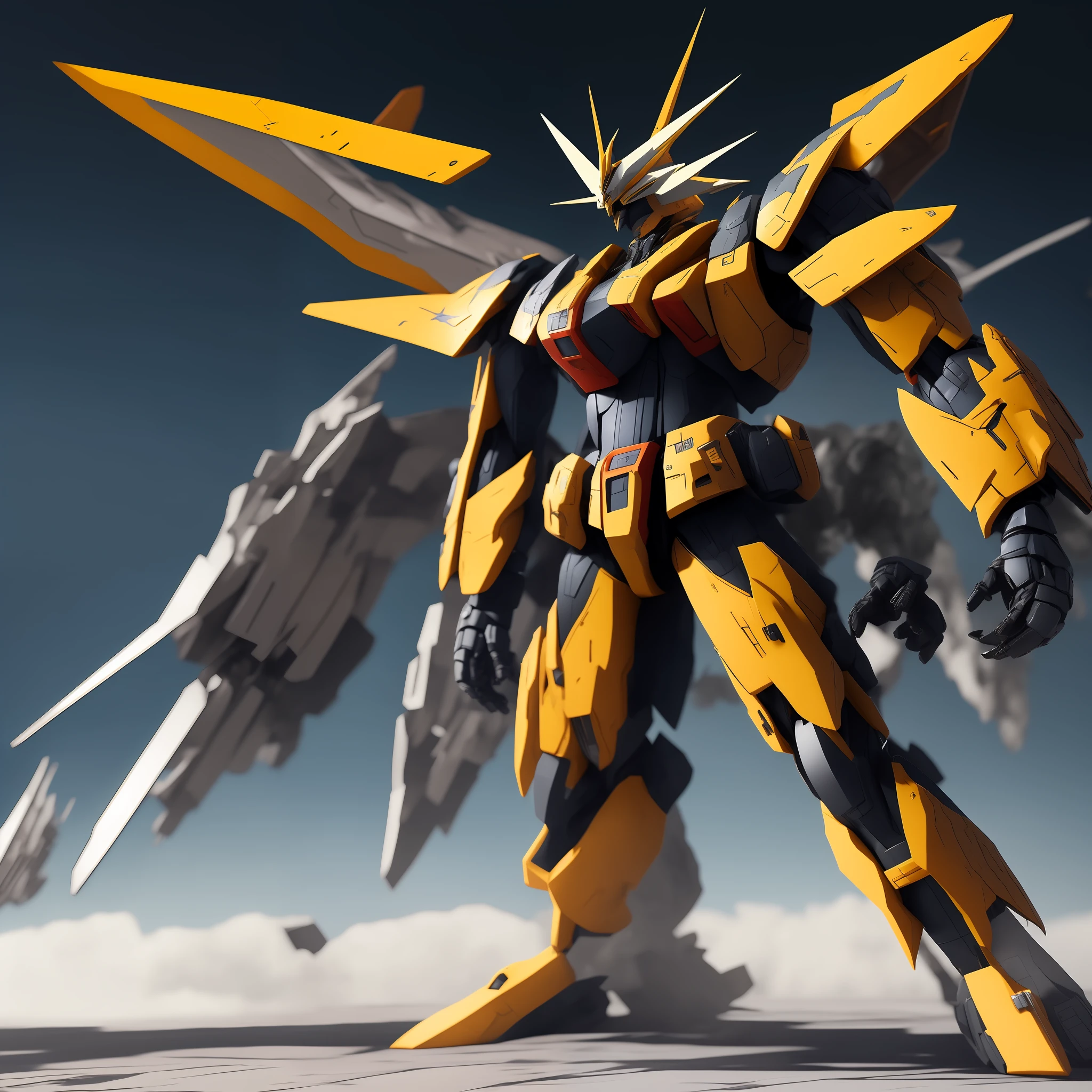 Gundam Barbatos, wings, detailed, space, 4K, battle --auto