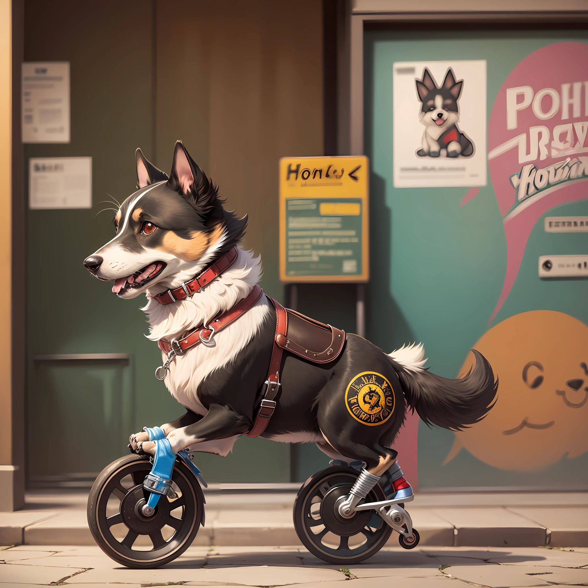cartoon of a.dog riding roller skates --auto --s2