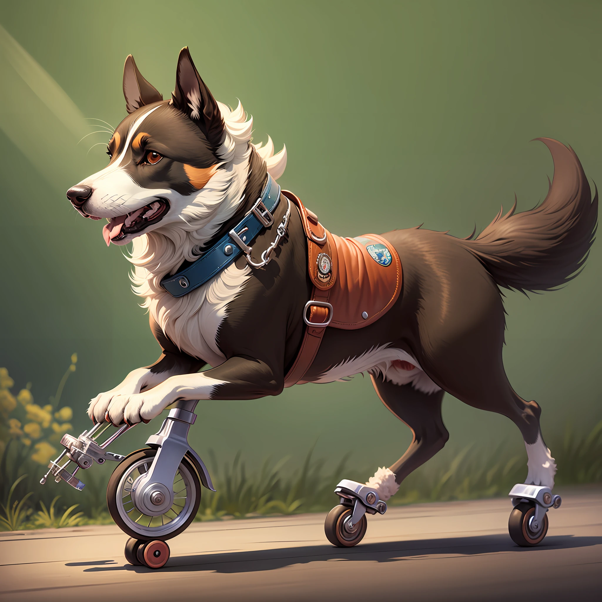 cartoon of a.dog riding roller skates --auto --s2