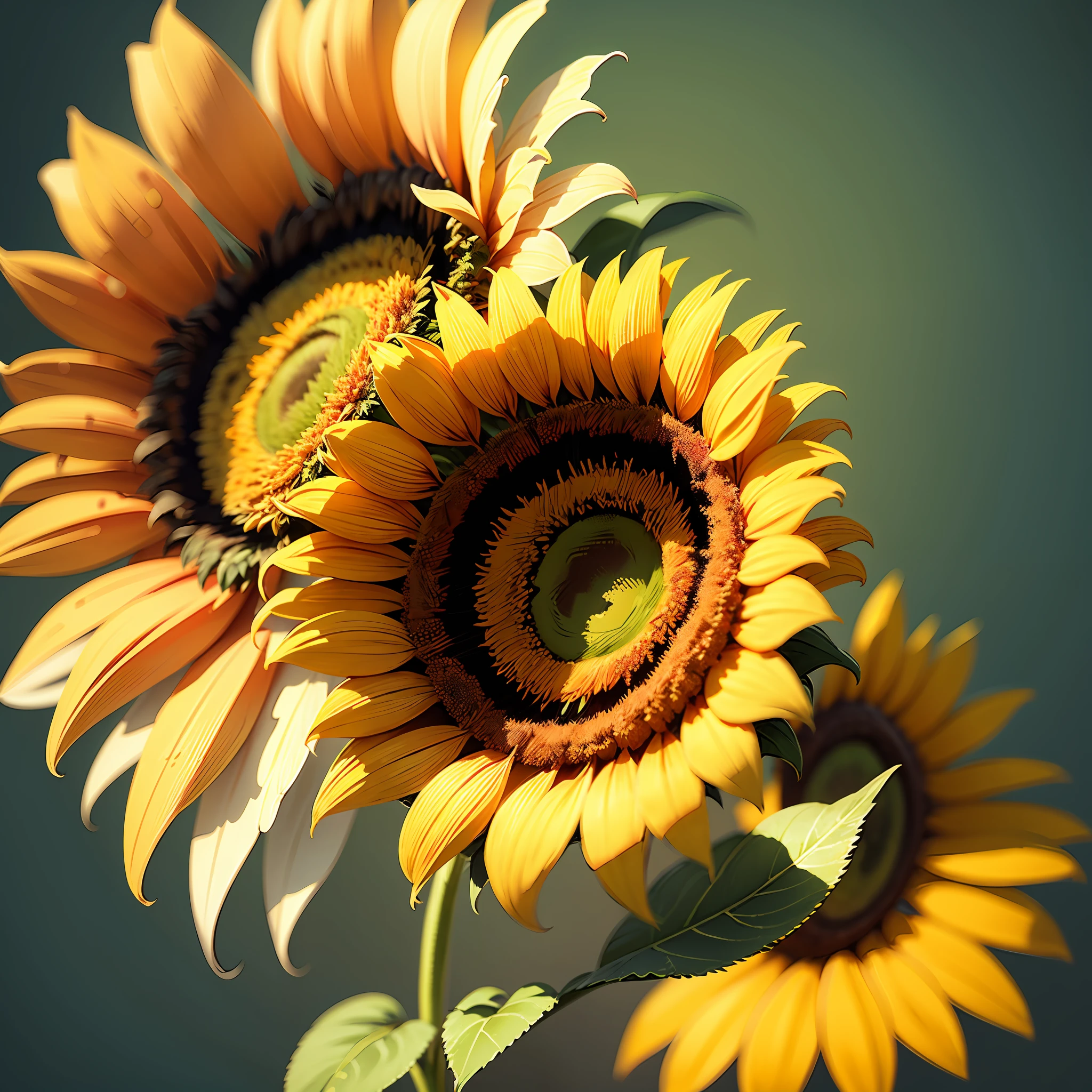 Close up on a 1Sunflower, minimalist vector --auto