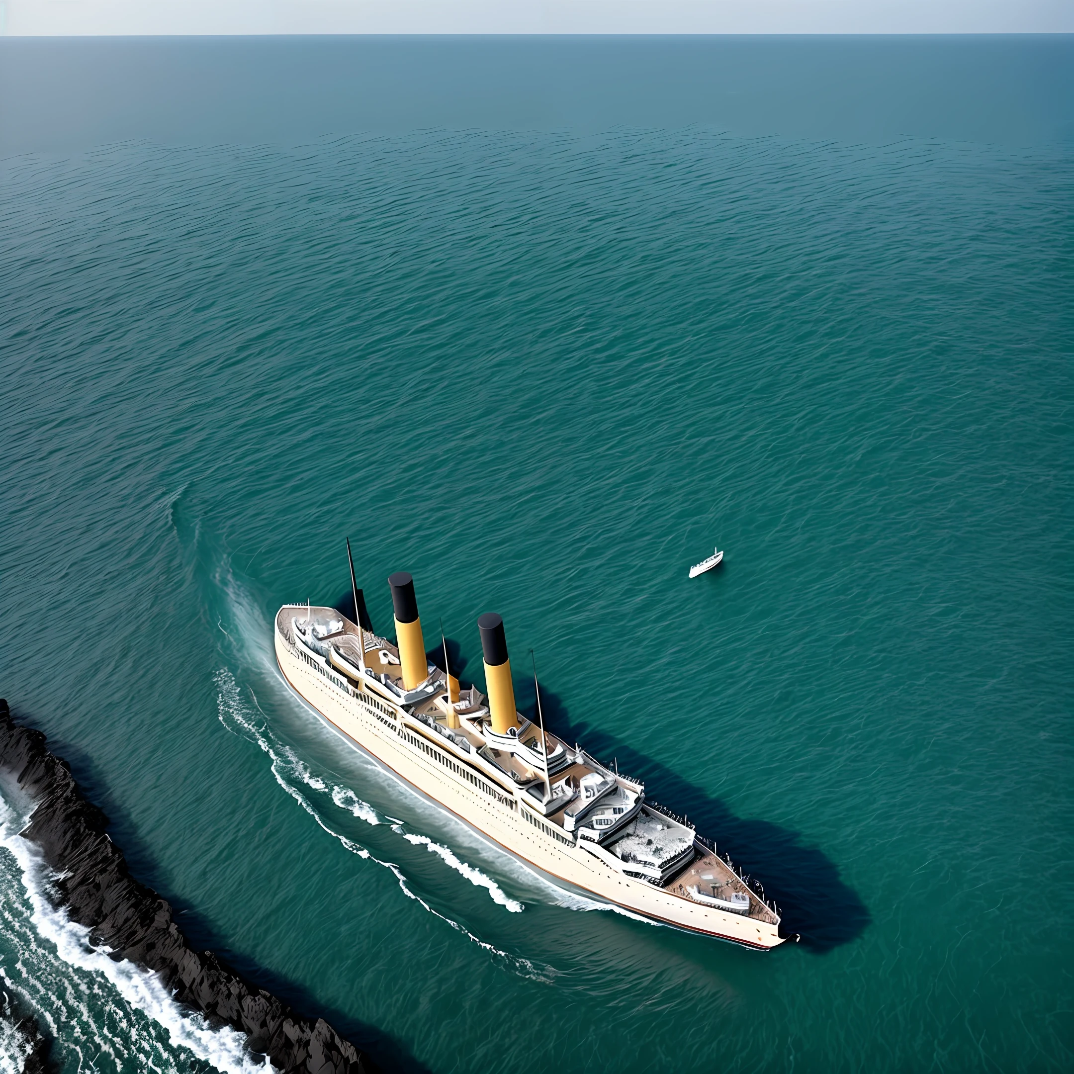 Photo of the seabed with Titanic in the center