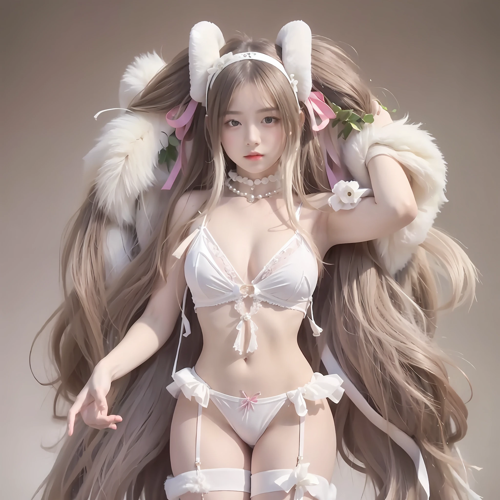 masterpiece, best quality, one girl, solo, voxel art,
nuclear power plant, white girls,
ivory hair, mauve eyes, agitation,
ridiculously long hair, low twin tails,
white micro bikini, buttocks, thighs,
ribbons, plant hair ornaments, pearls, arm cuffs,
Classical, Medieval, Noble