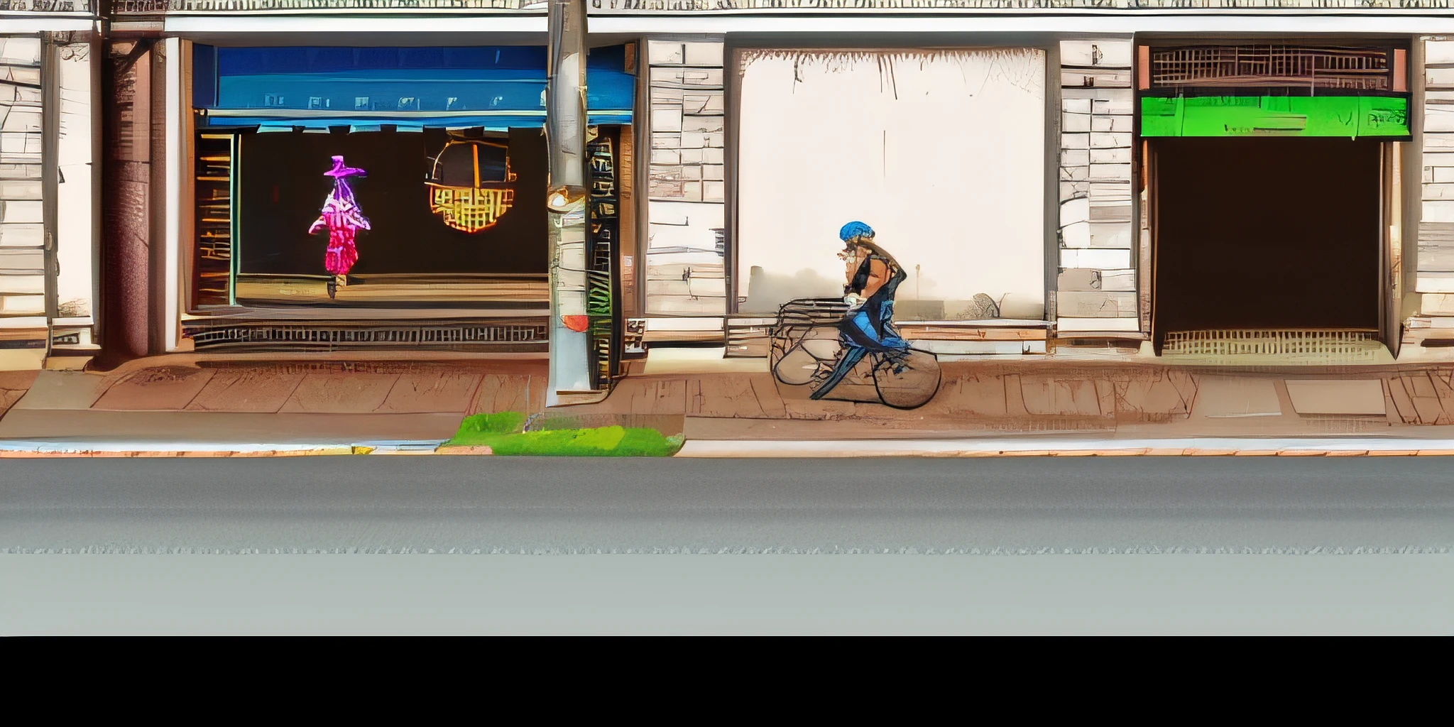 a close up of a street with a person walking on a sidewalk, snes screenshot, video game screenshot, screenshots, 1988 video game screenshot, 1991 video game screenshot, action scene screenshot, 1990 video game screenshot, snes graphics, gameplay screenshot, side scrolling, gameplay, screencapture, 1993 video game screenshot --auto