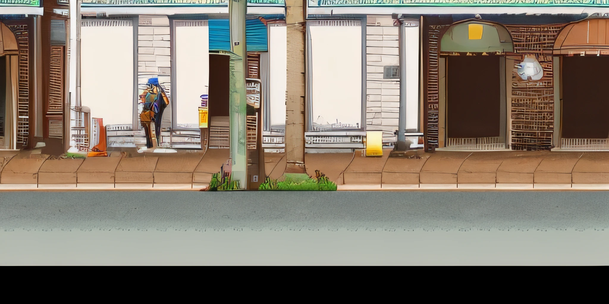 a close up of a street with a person standing on a sidewalk, screenshots, snes screenshot, action scene screenshot, 1988 video game screenshot, side scrolling, 1991 video game screenshot, gameplay screenshot, 1990 video game screenshot, 2d side scrolling game, random background scene, video game screenshot, snes graphics, screencapture --auto