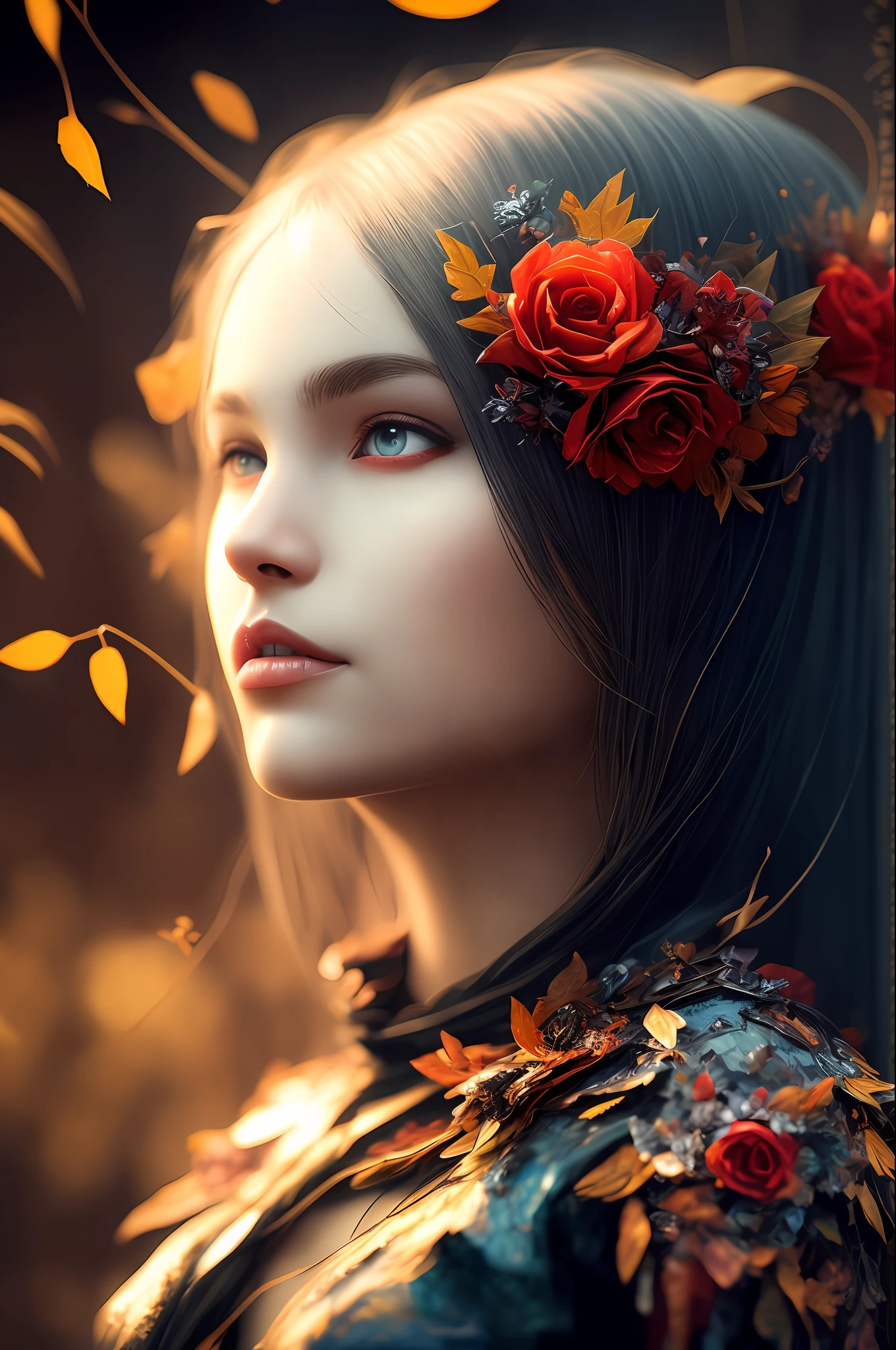 Imagine that the skin of this creature girl looks like it was made of a fishing net, with leaves and flowers growing on her body. Digital Epic Fantasy, Symmetrical Concept Art, Sinister Fantasy Illustration, Symmetrical Epic Fantasy Art, Epic Fantasy Science Fiction Illustration, Epic Fantasy Art Style, Epic Anime Art, Symmetrical Fantasy RPG Portrait, Anton Fadeev and Dan Mumford, (Masterpiece, Top Quality, Best Quality, Official Art, Beauty and Aesthetics: 1.2), Extreme Detail, (Fractal Art: 1.3), Colorful, Most Detailed, Full Body Pose, Cute Surrealist Photo, 8 K, Octane Beautifully Rendered, Very detailed, intricate, epic composition, cinematic lighting, masterpiece, art station trend, very, very detailed, stunning, HDR, smooth, sharp focus, high resolution, award-winning, award-winning photo, DSLR, 5 0 mm