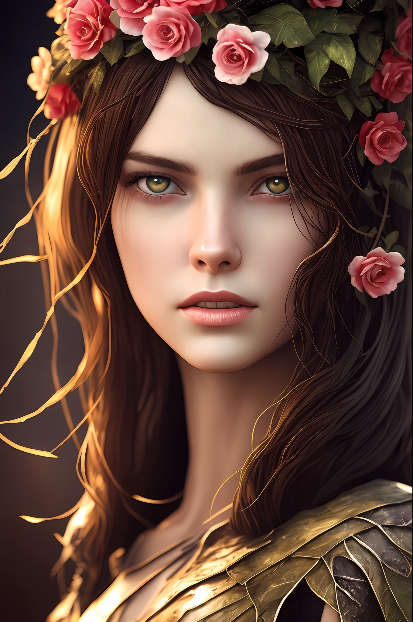 Imagine that the skin of this creature girl looks like it was made of a fishing net, with leaves and flowers growing on her body. Digital Epic Fantasy, Symmetrical Concept Art, Sinister Fantasy Illustration, Symmetrical Epic Fantasy Art, Epic Fantasy Science Fiction Illustration, Epic Fantasy Art Style, Epic Anime Art, Symmetrical Fantasy RPG Portrait, Anton Fadeev and Dan Mumford, (Masterpiece, Top Quality, Best Quality, Official Art, Beauty and Aesthetics: 1.2), Extreme Detail, (Fractal Art: 1.3), Colorful, Most Detailed, Full Body Pose, Cute Surrealist Photo, 8 K, Octane Beautifully Rendered, Very detailed, intricate, epic composition, cinematic lighting, masterpiece, art station trend, very, very detailed, stunning, HDR, smooth, sharp focus, high resolution, award-winning, award-winning photo, DSLR, 5 0 mm