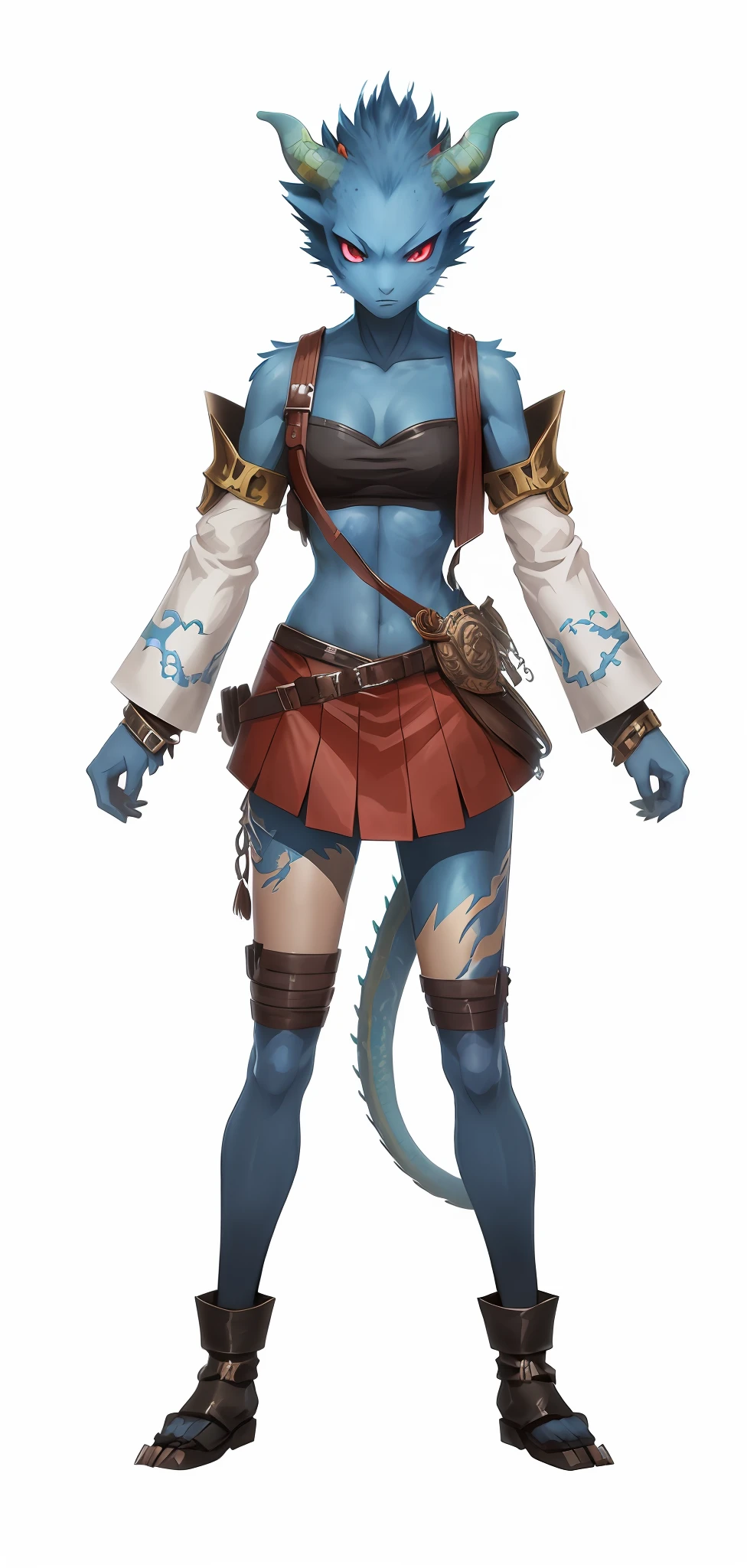 blue dragon character, anime art style