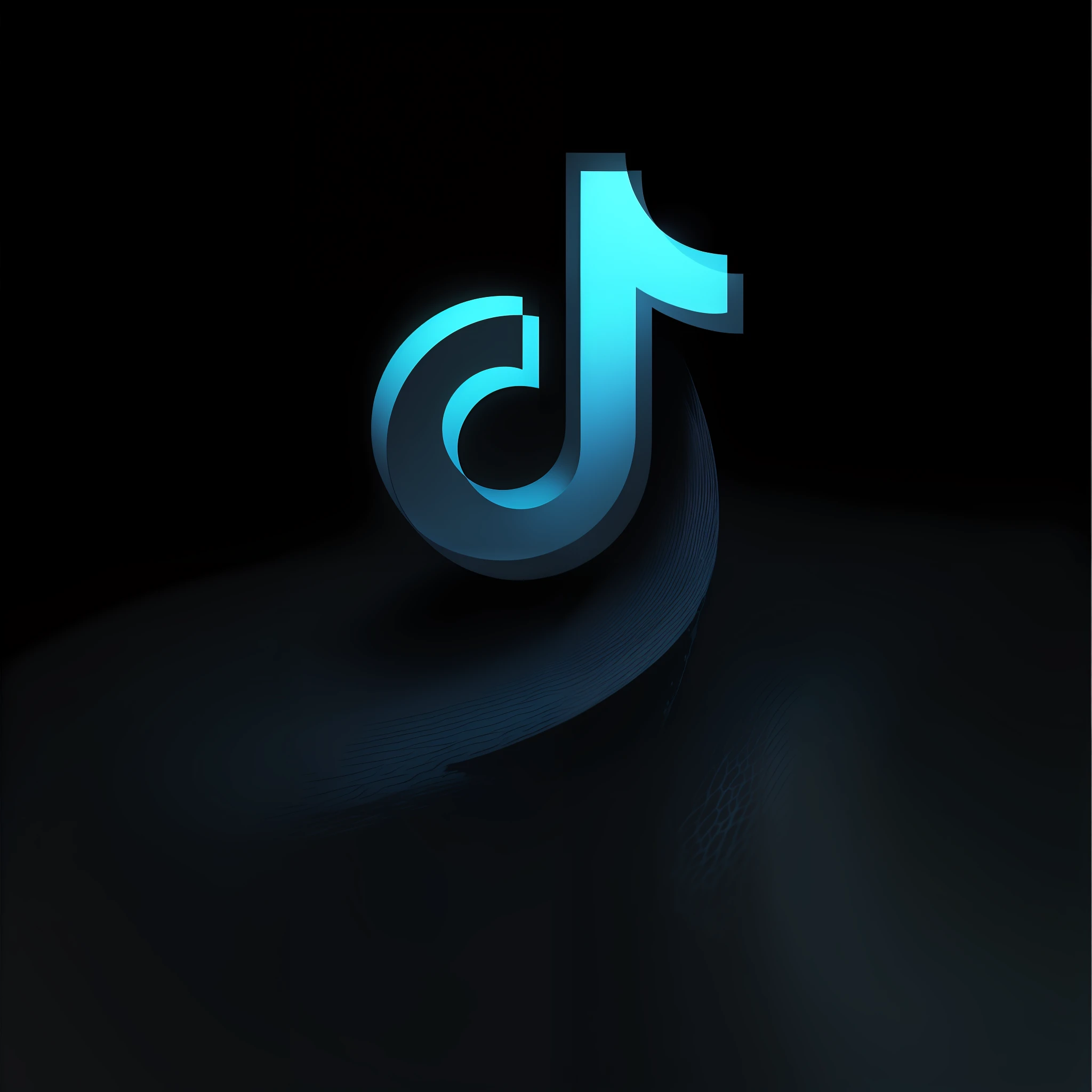 Filled with blue water, solid black background, accentuating notes