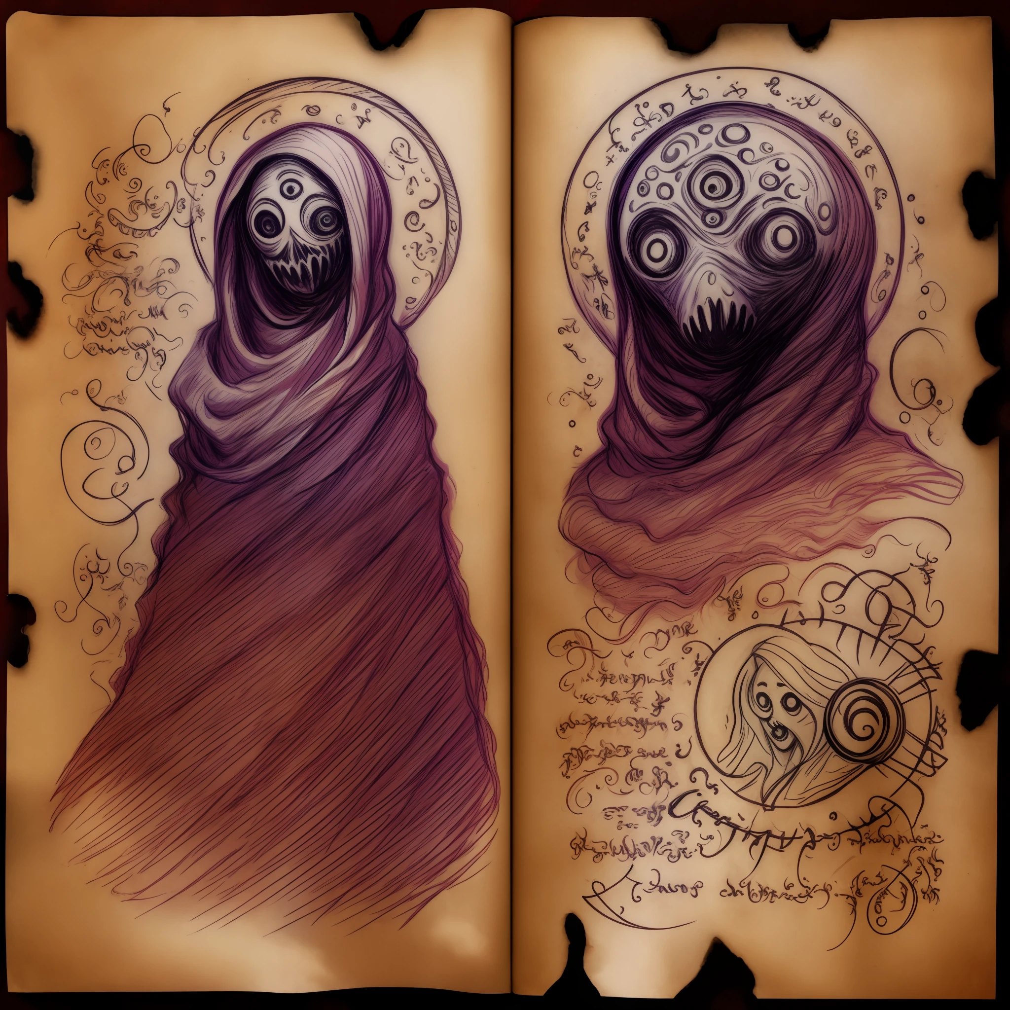 woman with no face necronomicon sketch