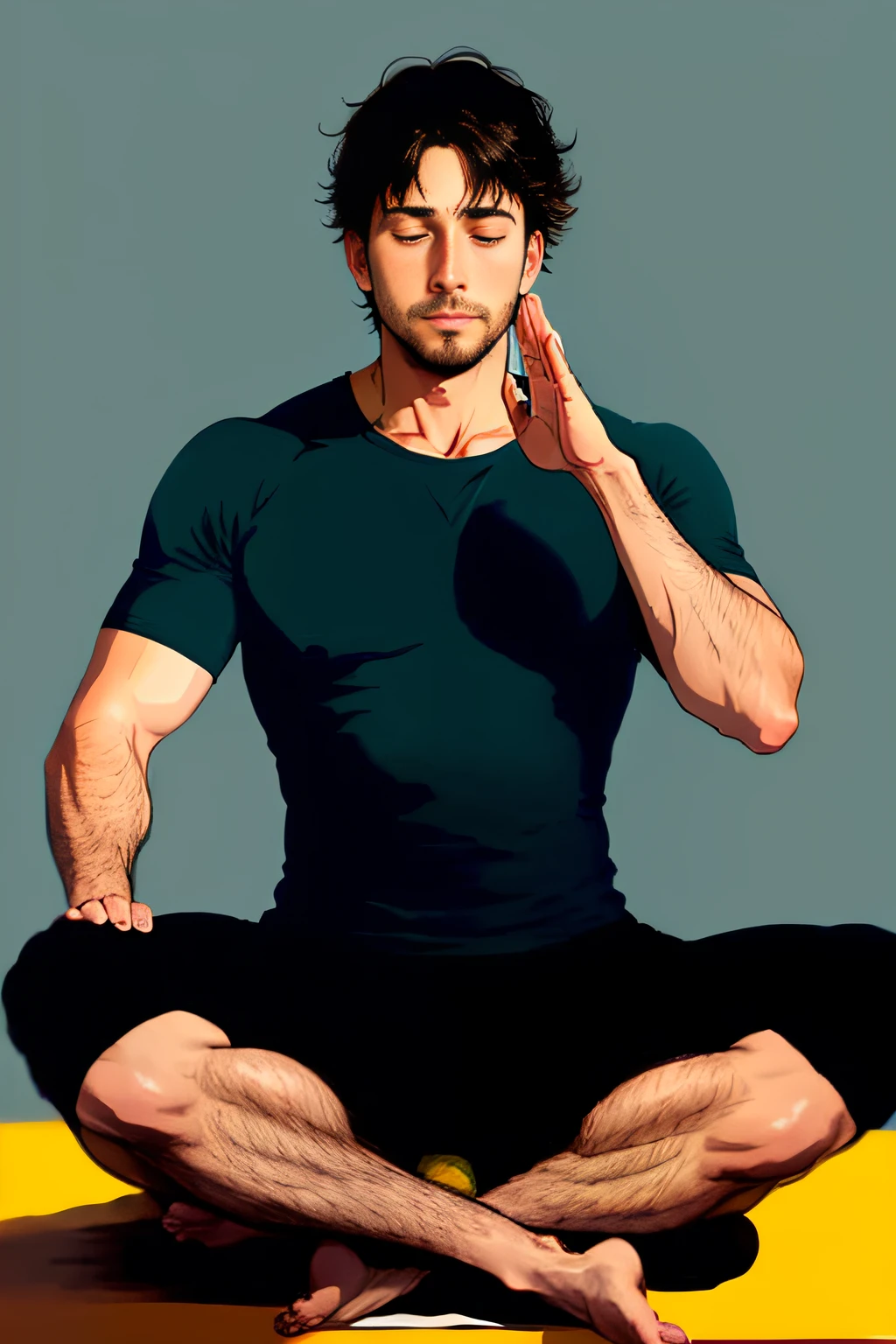 A man doing yoga