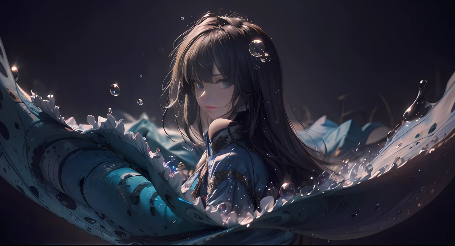 Blue eyes, looking back, reluctant eyes