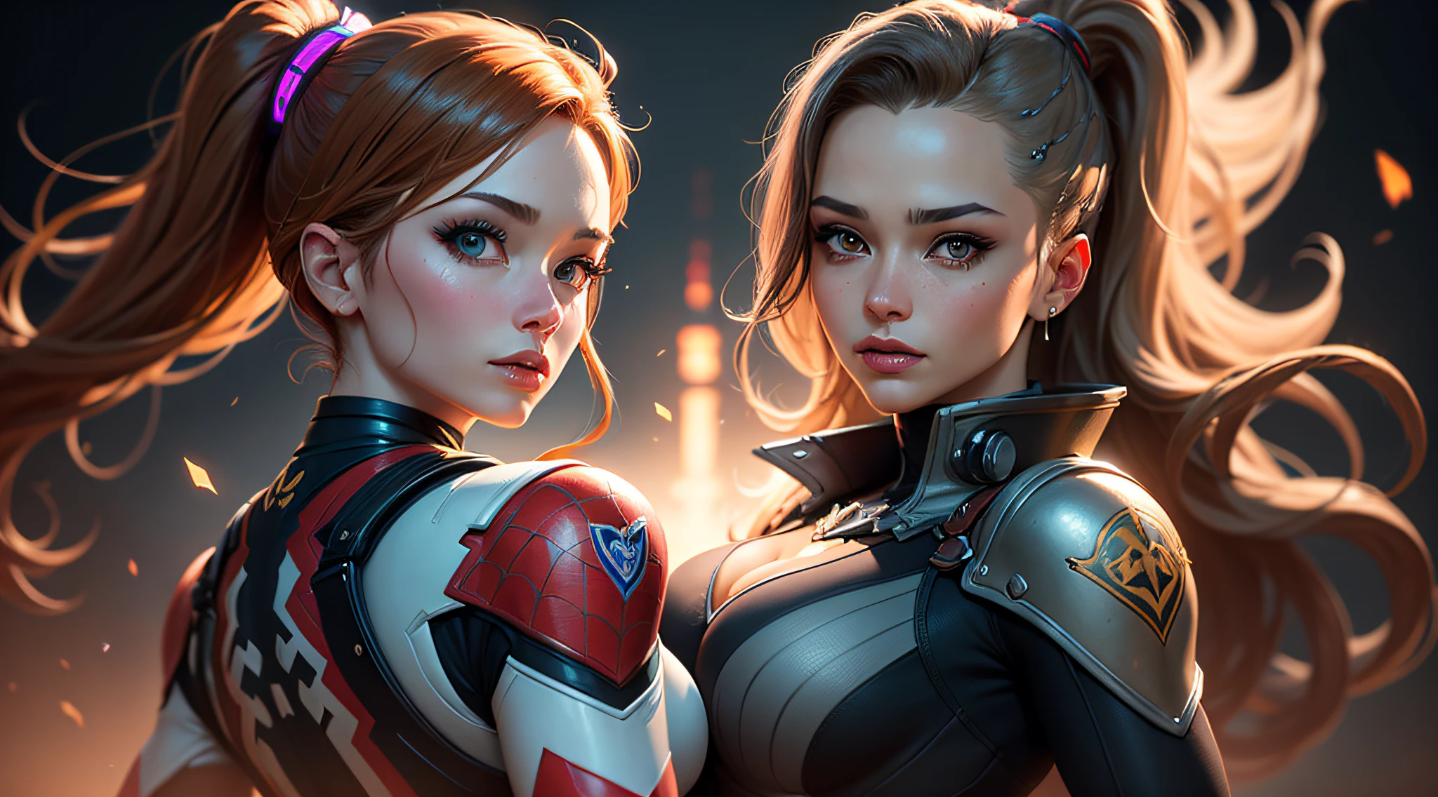 Cammi street fighting game character, (realistic face, ultra detailed) gold and white, spider man, drip costume, heavy rain, magical, highly detailed, trend in artstation, unreal 4k engine, stanley artgerm lau cinematic wallpaper, wlop, rossdraws, james jean, andrei riabovitchev, marc simonetti, yoshitaka amano. James Jean and Gustav Klimt background, Julie Bell Light, 4K, porcelain skin, Zdislaw Beksinski style, detailed, 8K, dynamic lighting, white chromatic aberration, drenchedcammy, cutesexyrobutts, Overwatch brigitte, [ 4K Digital Art ]!, adorable Overwatch brigitte, posing for an intricate fight, [ 4K digital art, League of Legends Senna, giant art, in fighter poses, SFW version,  rendered in SFM, fighting game character --auto