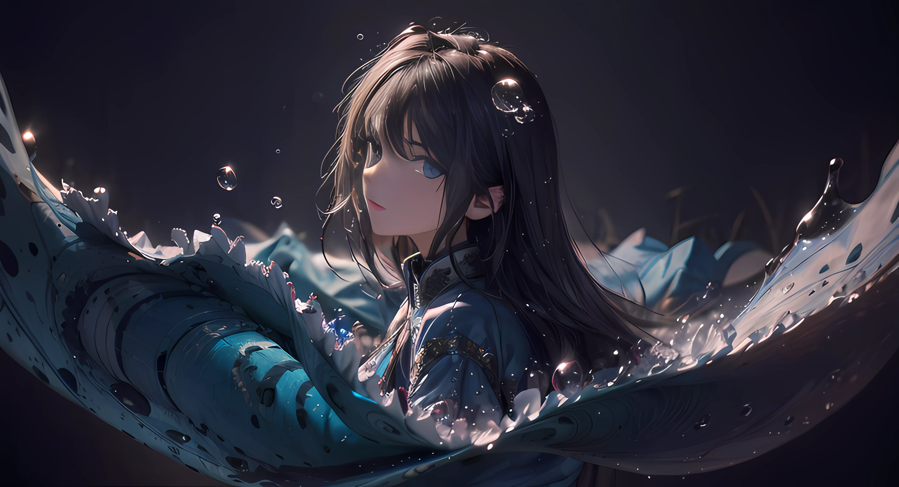 Blue eyes, looking back, reluctant eyes