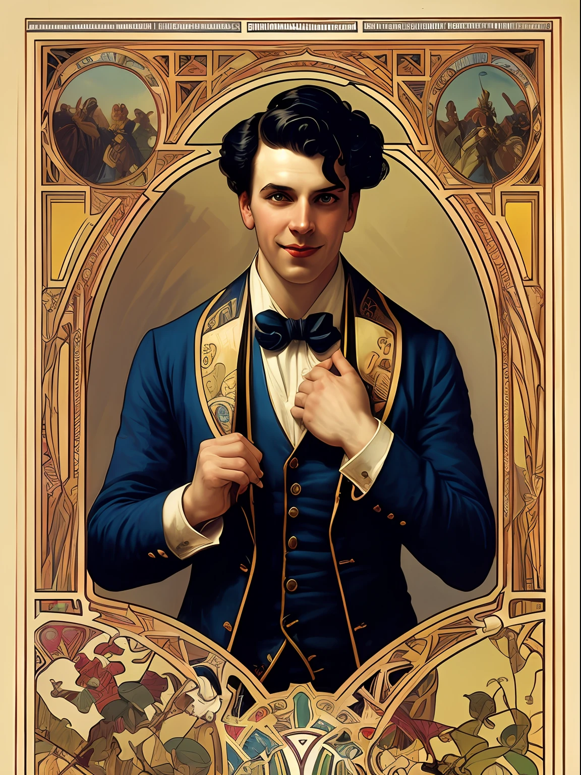 (The translucent ghost of a young jester-clown white man in jester in a brightly colored suit) embraces (the living young white male with black hair, dressed in black suit). Two gays. There is old black manor behind them. Dark aesthetic, gay, style of Greg Rutkowski, highly detailed symmetrical painting by gaston bussiere, craig mullins, j. c. leyendecker, alphonse mucha. cinematic epic + rule of thirds. cinematic composition. concept art. ultra wide angle. 35mm. 8 k, masterpiece, best quality, highres, see-through