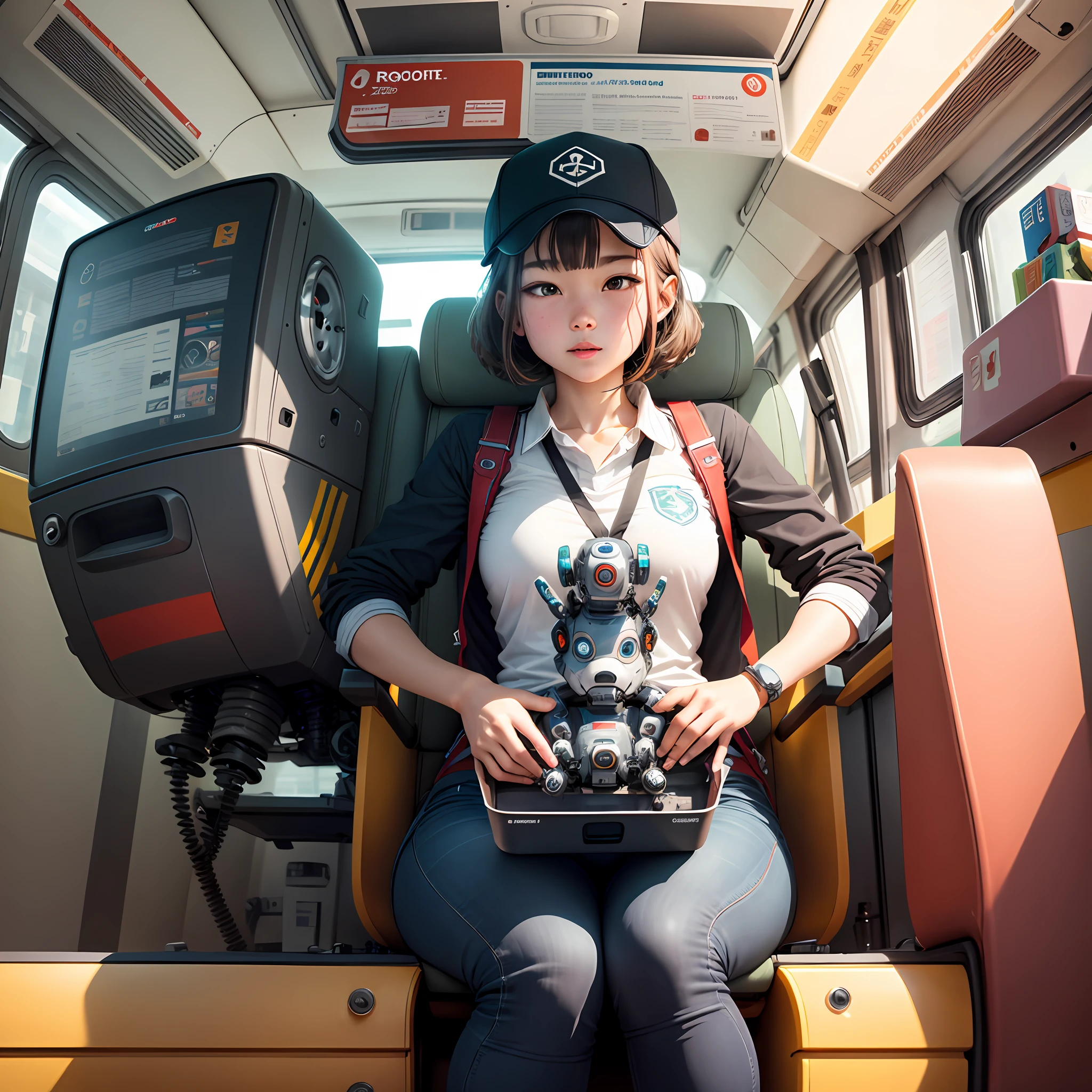 Create a robot inside a school car