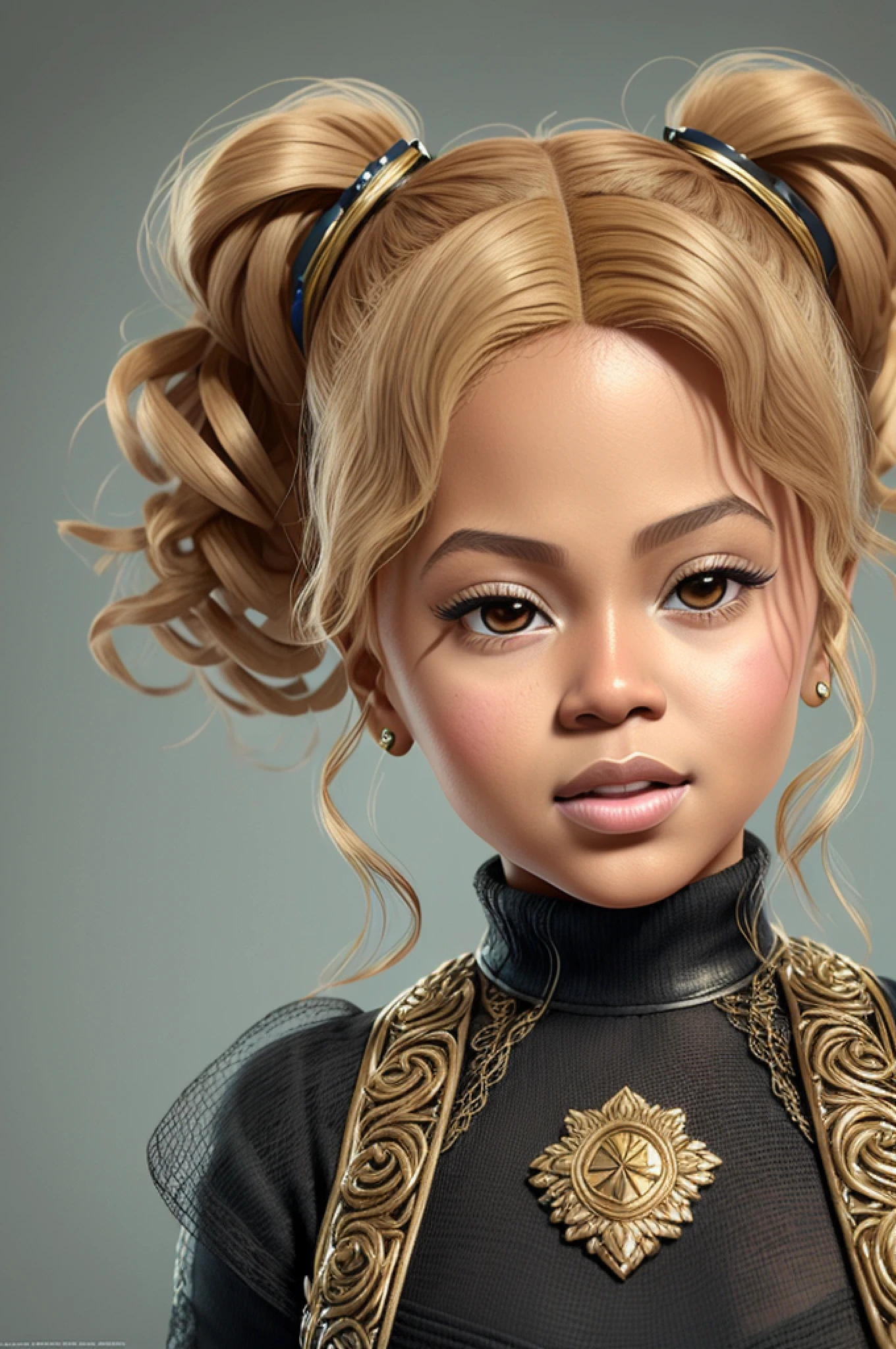 portrait of cutest Beyoncé baby illustration, artstation, CGI_Animation,
