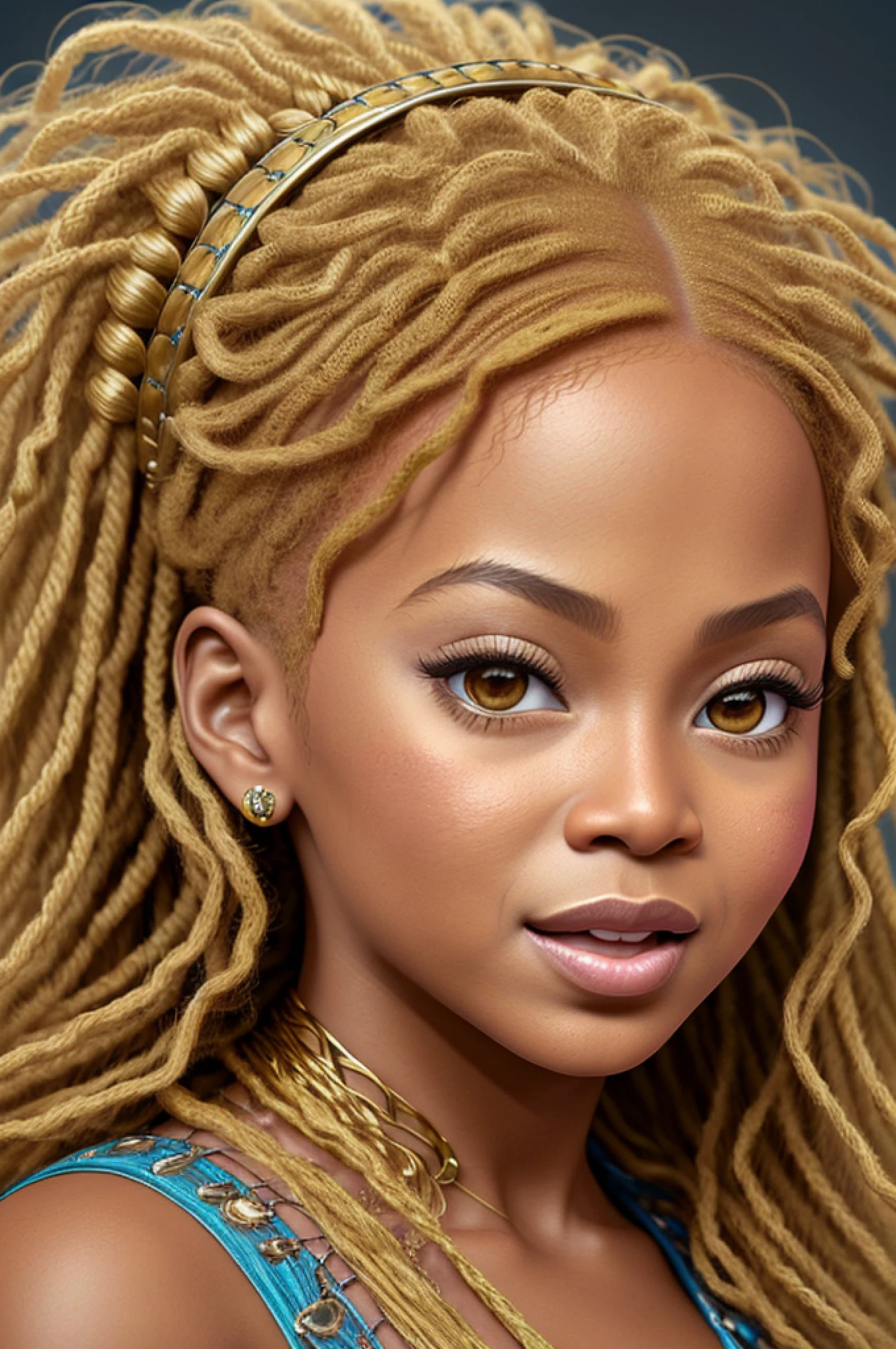 portrait of cutest Beyoncé baby illustration, singing, artstation, CGI_Animation,