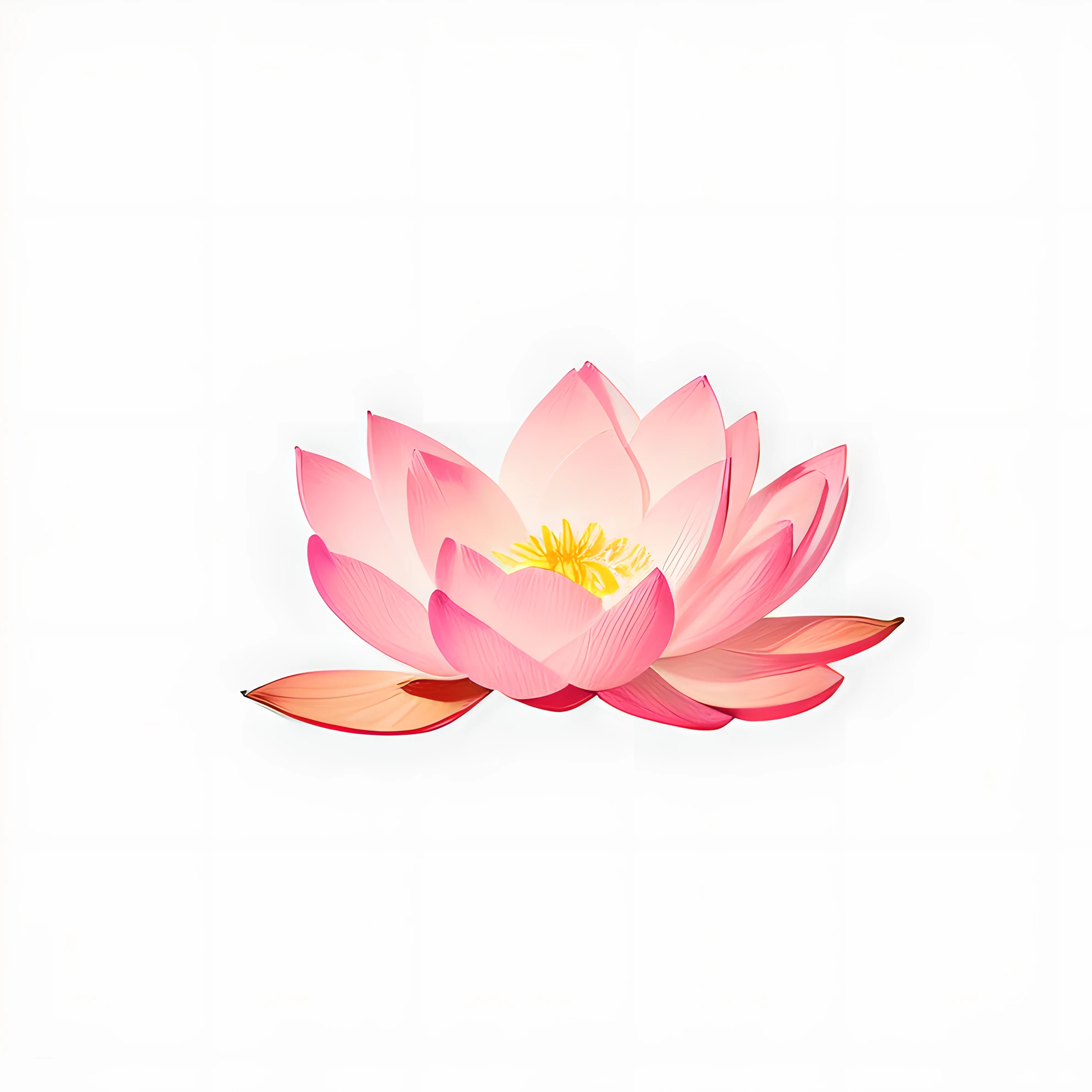 There are two pink flowers, that is a green leaf, lotus, pink lotus queen, lily. 8 K, shining delicate flowers, line art