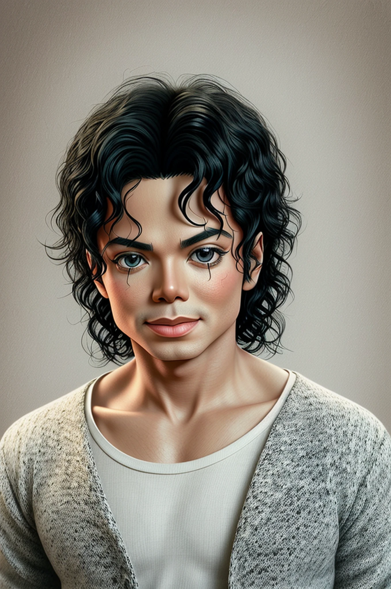 portrait of cutest Michael Jackson baby illustration, artstation, CGI_Animation,