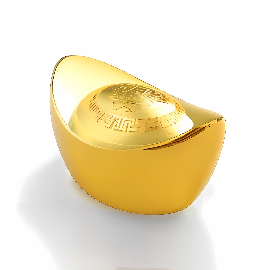 Traditional Chinese Ancient Gold, 3D, 16k, white background, no shadows, game icon, No text, white background, Unreal Engine 5, 3D,