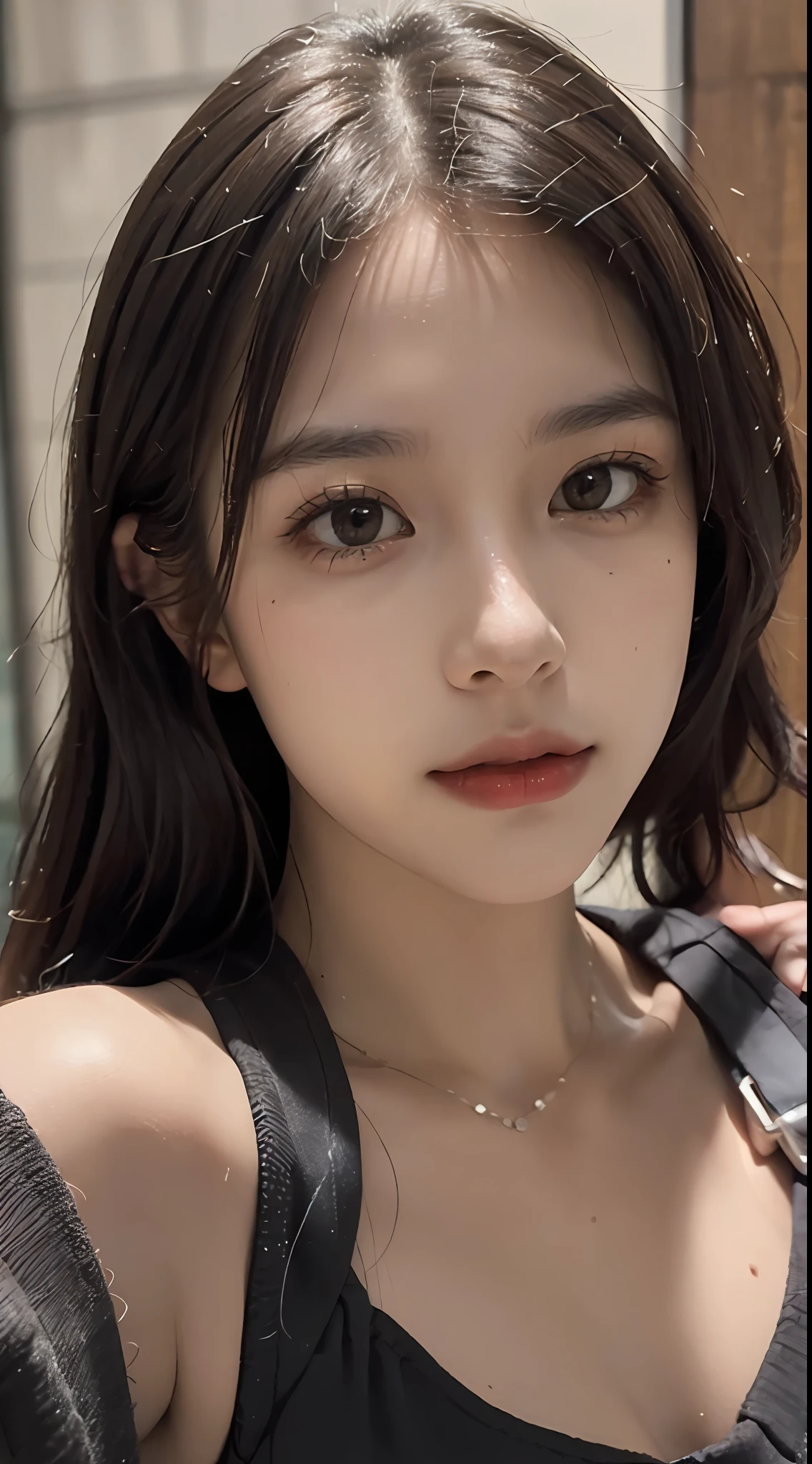 8K,Best quality, masterpiece, ultra high res, (photorealistic:1.4), raw photo, (Authentic skin texture:1.3), (film grain:1.3), (selfie angle),1girl,beautiful detailed eyes and face,masterpiece, best quality,close-up,upper bod,