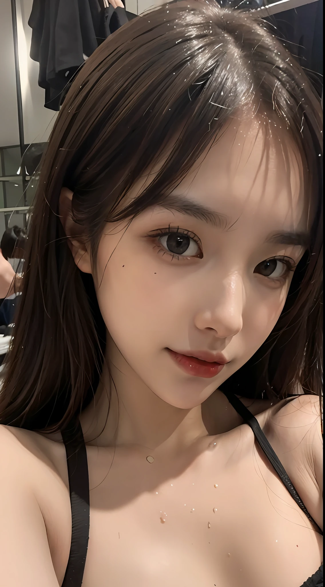 8K,Best quality, masterpiece, ultra high res, (photorealistic:1.4), raw photo, (Authentic skin texture:1.3), (film grain:1.3), (selfie angle),1girl,beautiful detailed eyes and face,masterpiece, best quality,close-up,upper bod,