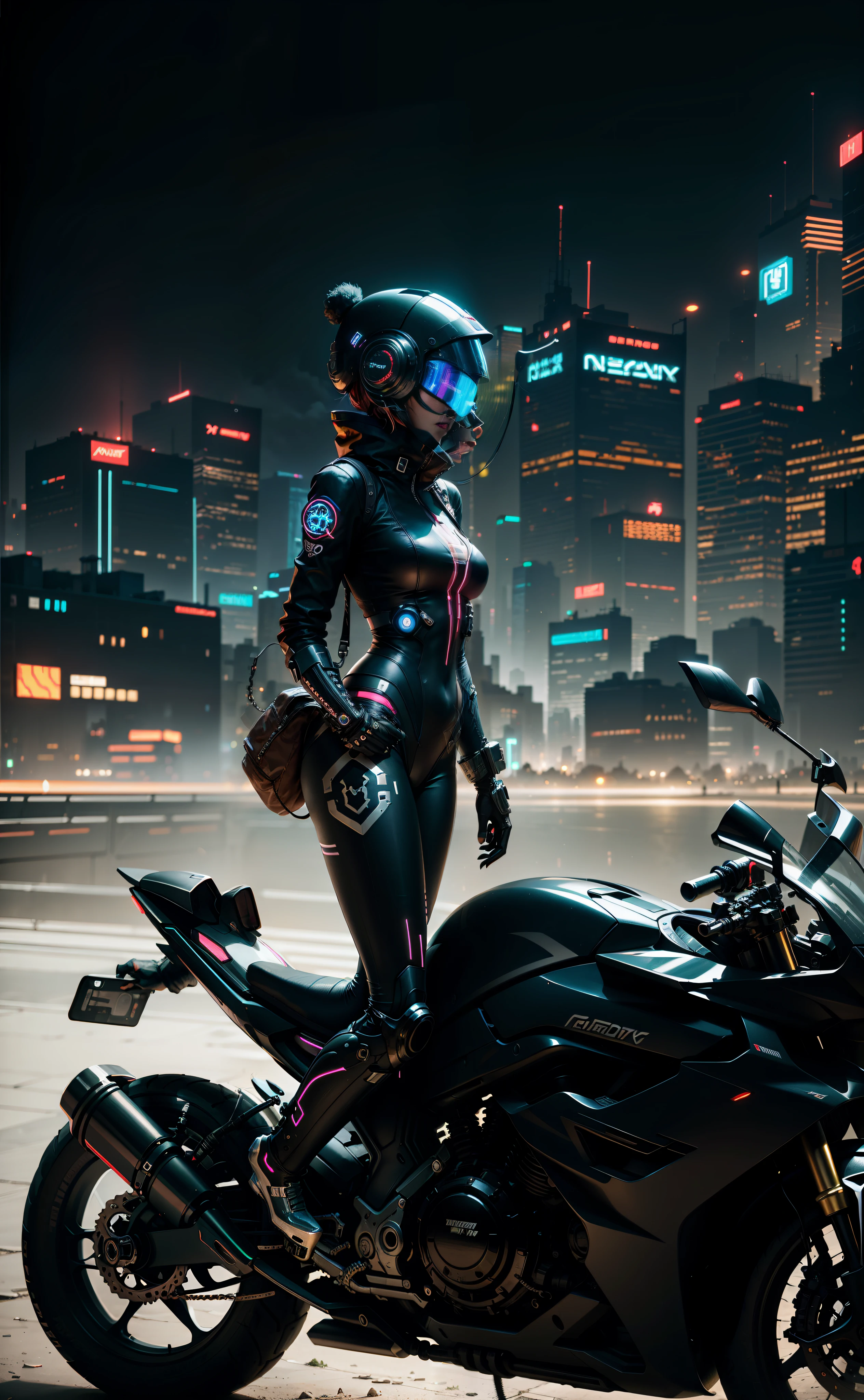 Neon cyberpunk futuristic city