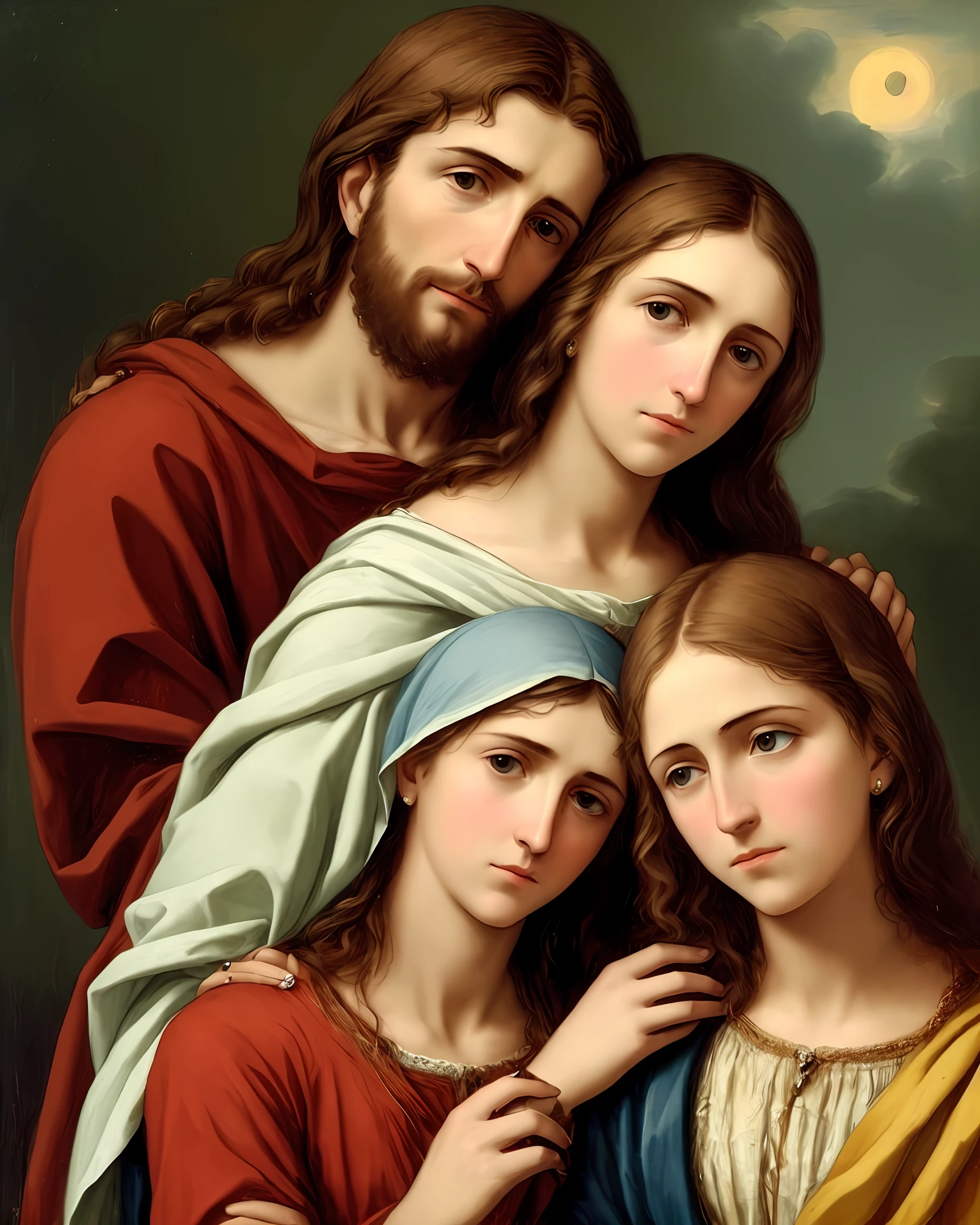 Jesus Christ with a sad woman