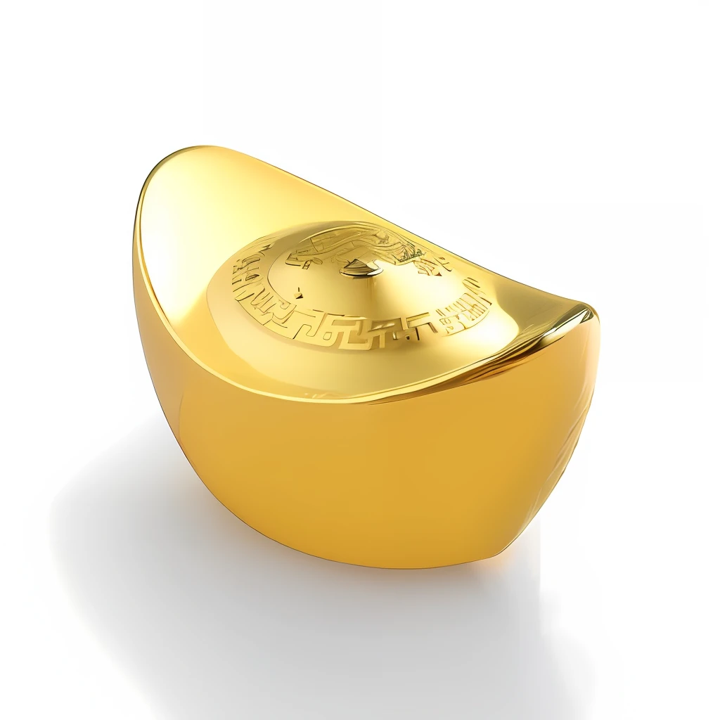 Traditional Chinese Ancient Gold, 3D, 16k, White Background, No Shadow, Game Icon, No Text, White Background, Unreal Engine 5, 3D, Details, Colorful Gold Bars