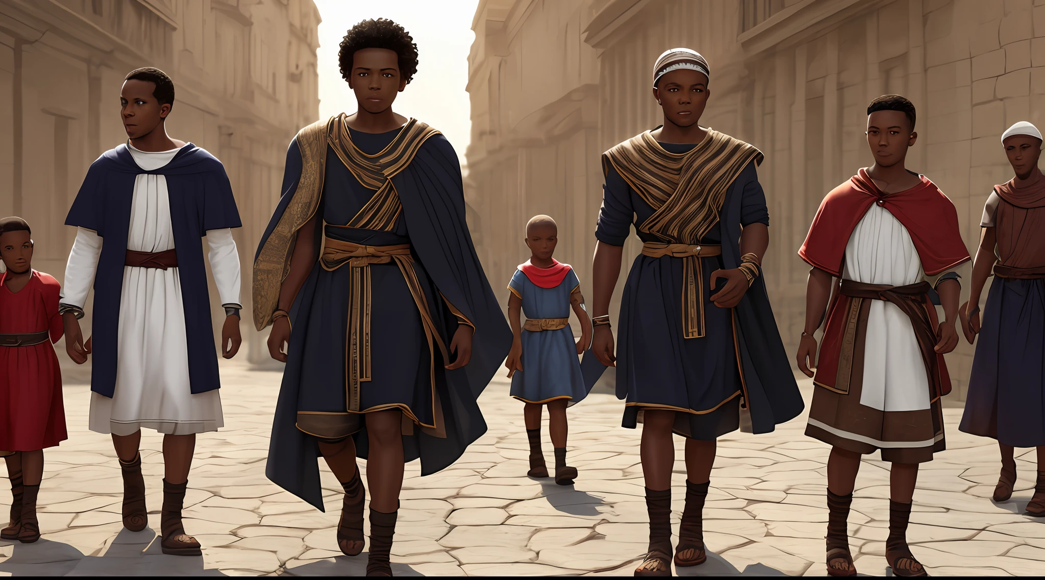 Black with clothes from biblical times, biblical clothes, 8k, ultra realistic
