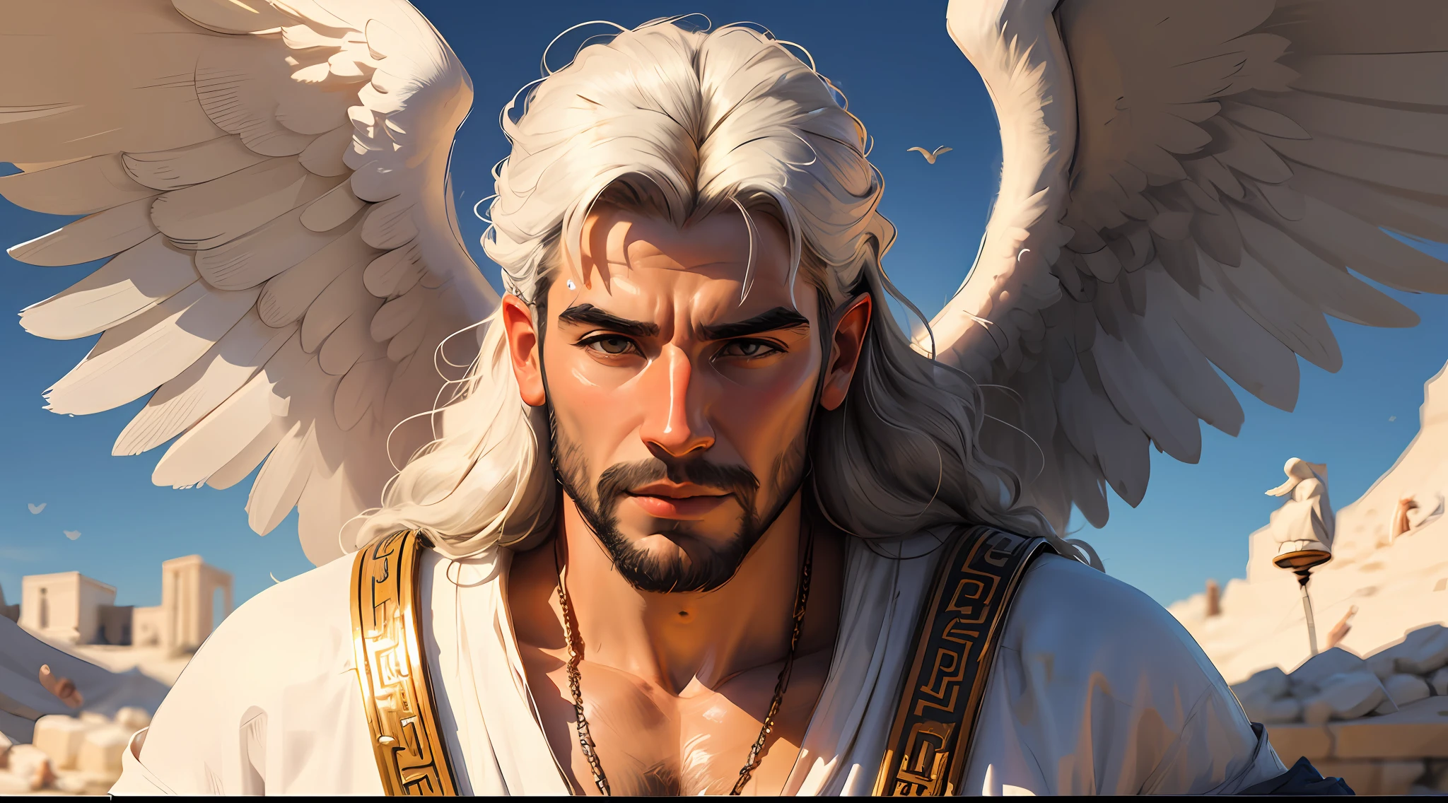 A Greek Man Angel in Heaven - Redesign Much Bigger --auto