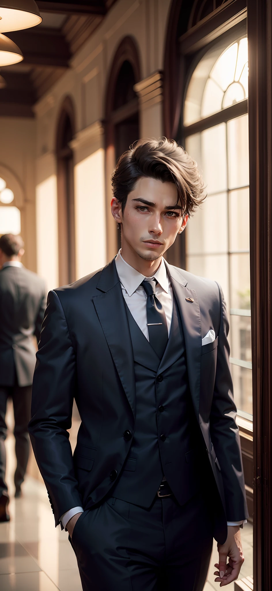 In a sophisticated suit